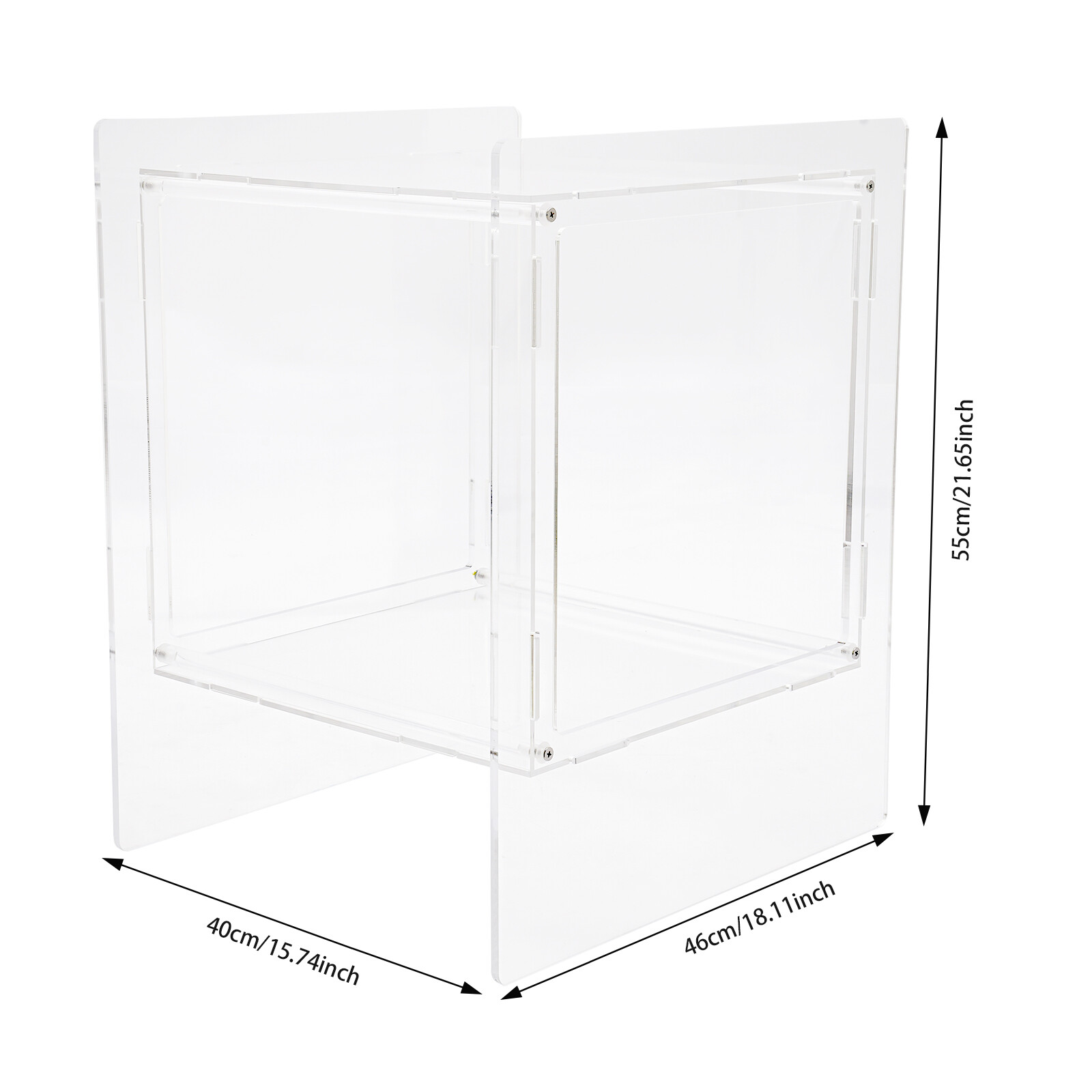 2 Tires Clear Side End Table Acrylic Coffee Table for Living Room Bedside Table