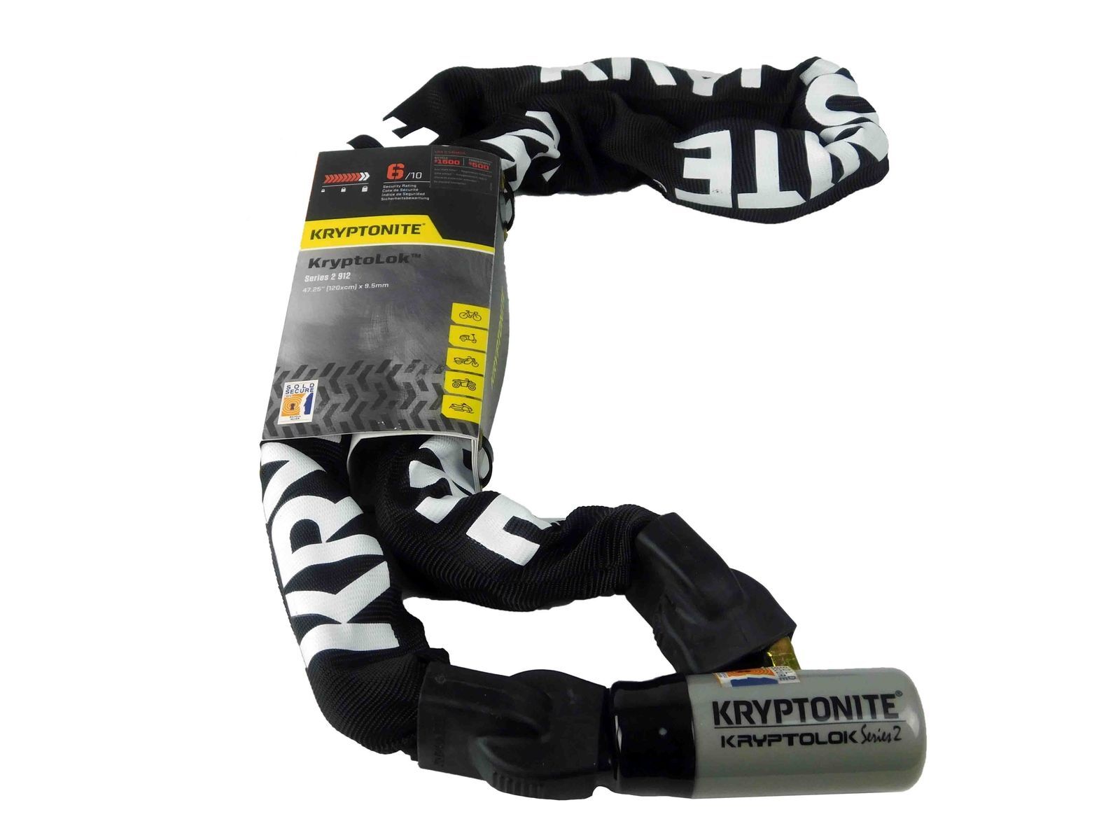 Kryptonite Evolution Series 4 Disc Lock ORANGE w/ 912 4ft Integrated Chain