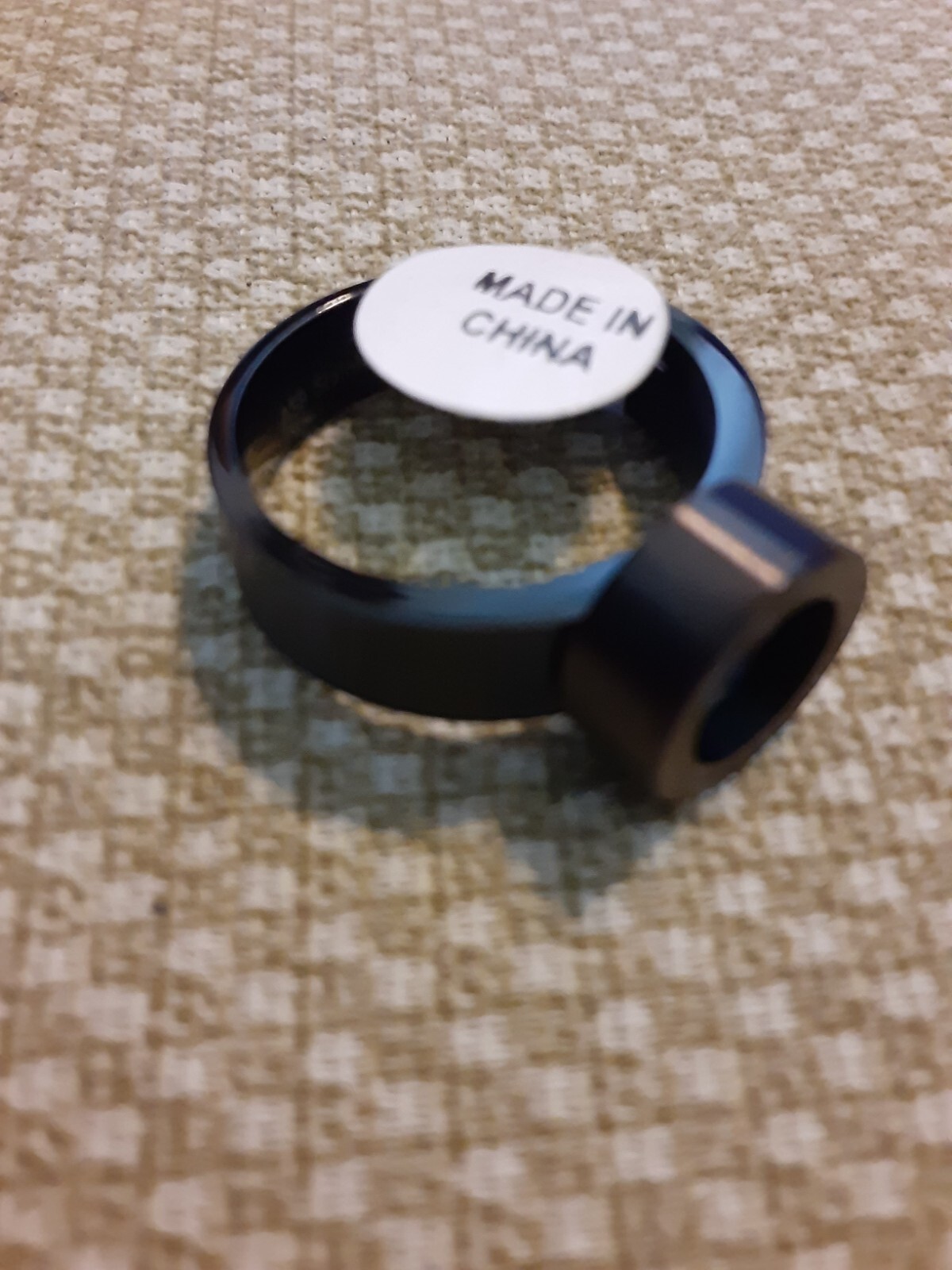 Gemtite Stainless Steel w/Black Rhodium PLTG 8MM Rd Spin TOP rG cASTING sz 8 6