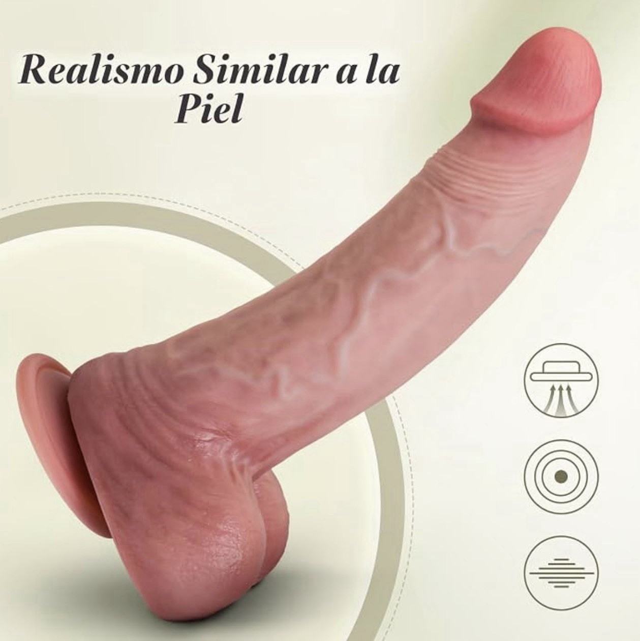 8.8” Dual-Density Realistic Silicone Dildo with Strong Suction Cup