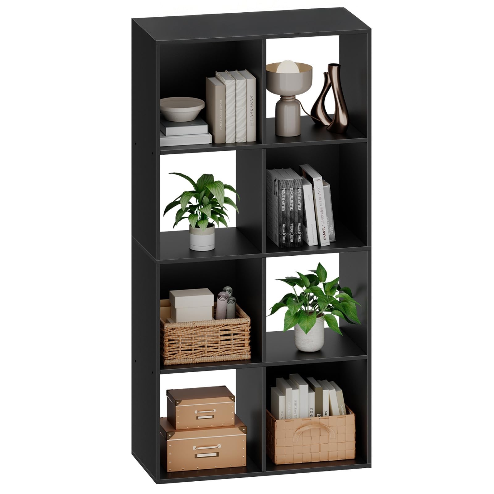 8 Cube Storage Organizer, Stackable Modular Bookcase Shelf