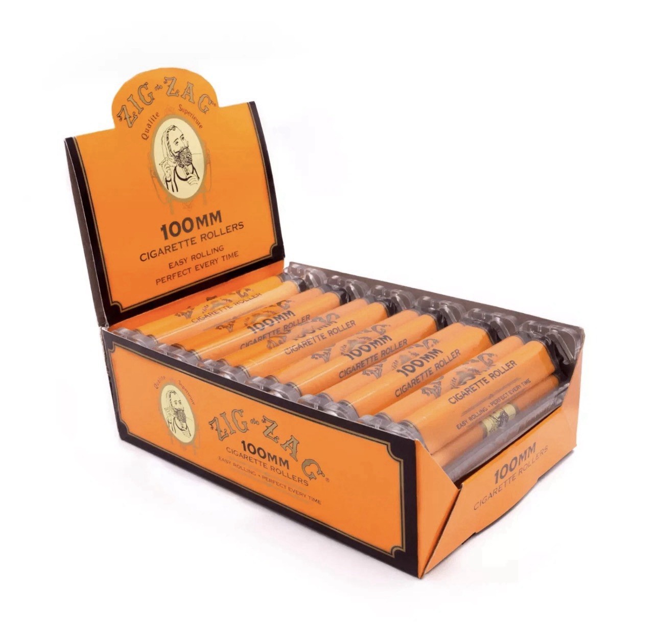 Full Box 12x Rollers Zig Zag Orange Roller Machine | 100MM