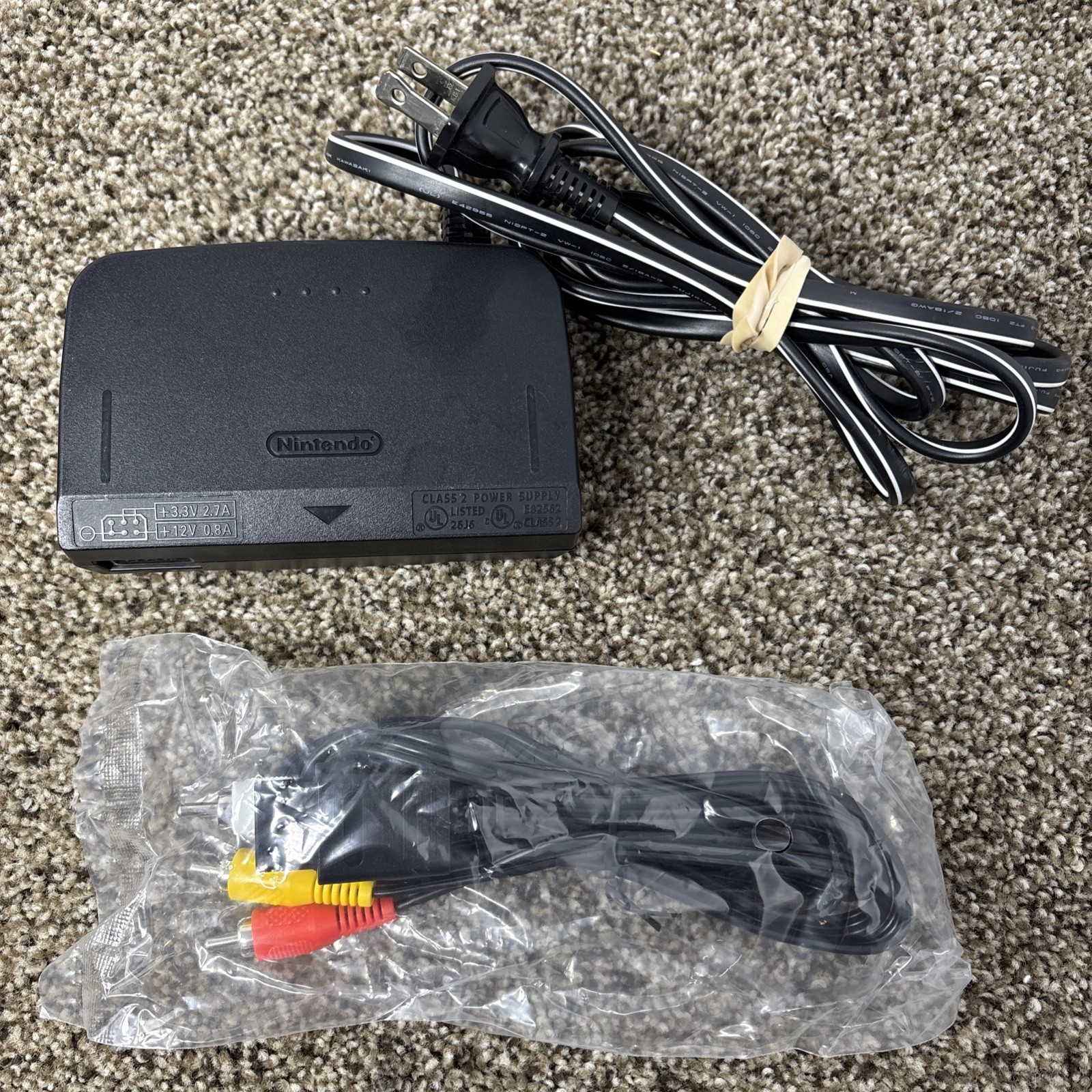 Official Nintendo 64 Power Supply Cable OEM And Av Video Cable 3rd Party