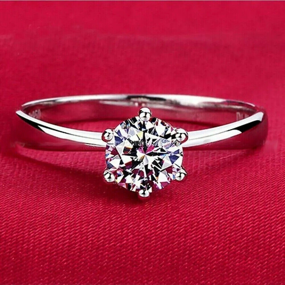 1.60 Ct Round Cut White Diamond Lab-Created Engagement Ring 925 Sterling Silver