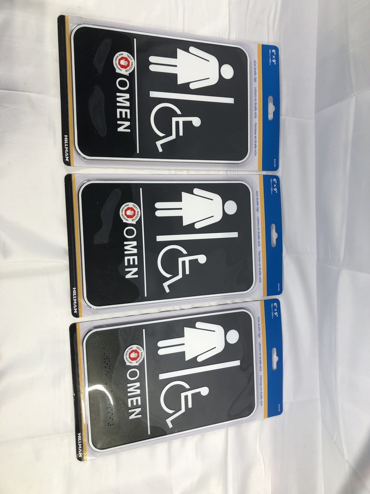 Hillman 6"x9" ADA Braille Sign Women Restroom 3Piece