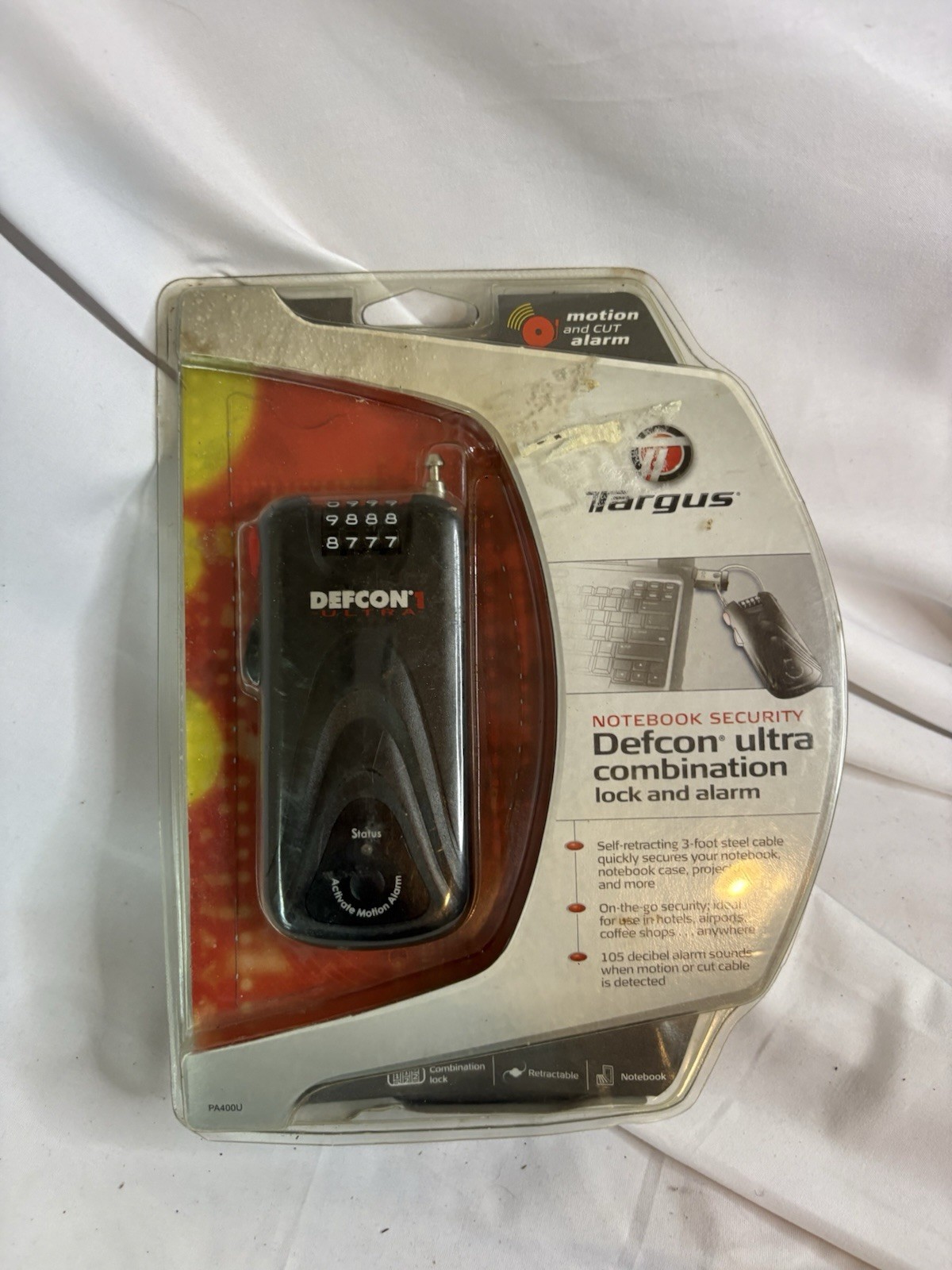 BRAND NEW FACTORY SEALED Targus DEFCON 1 Ultra Combination Lock and Alarm