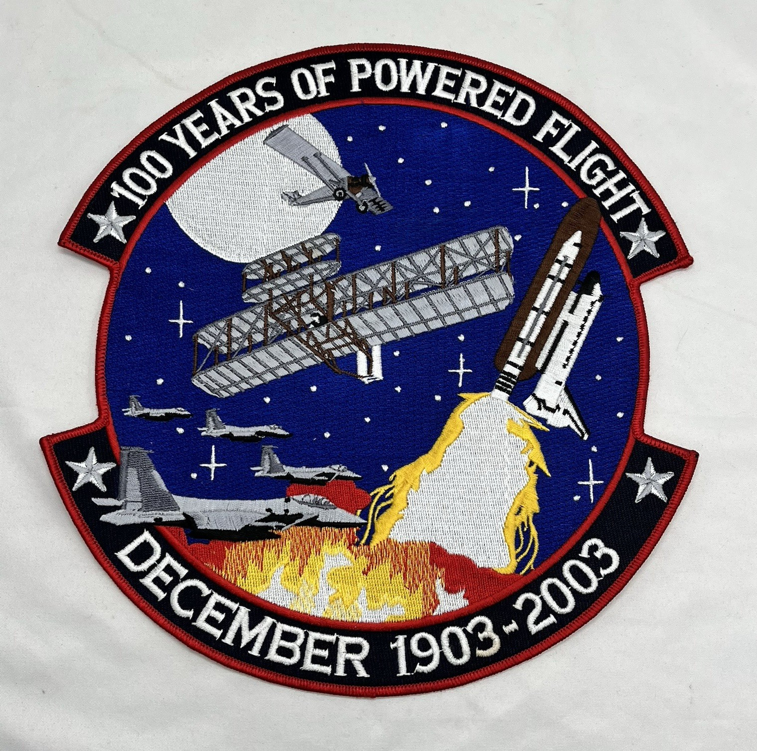 100 YEARS POWERED FLIGHT AVIATION TRIBUTE JACKET EMBROIDERED 10" NEW PATCH 2003
