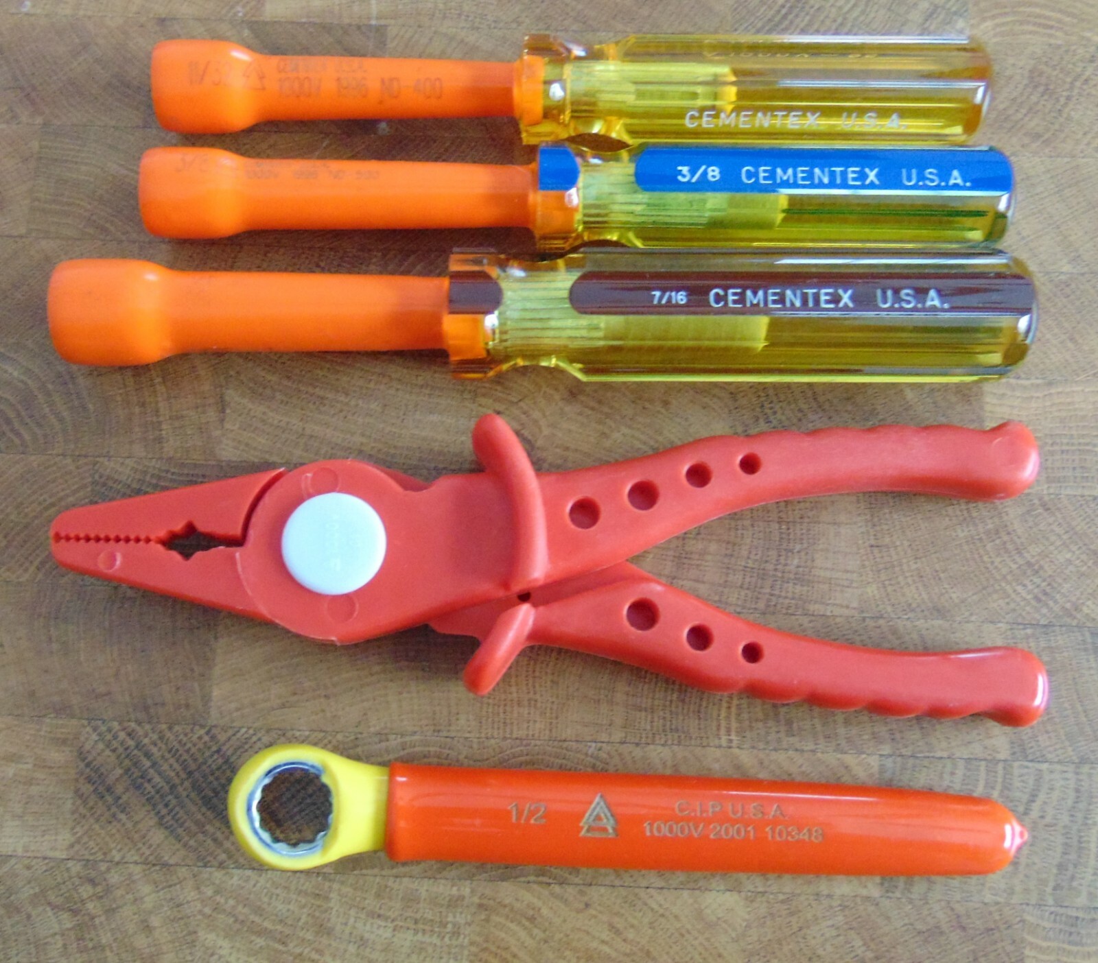 Cementex, CIP & Knipex Insulated Tools 1000v 5 pc set nut driver, pliers, wrench