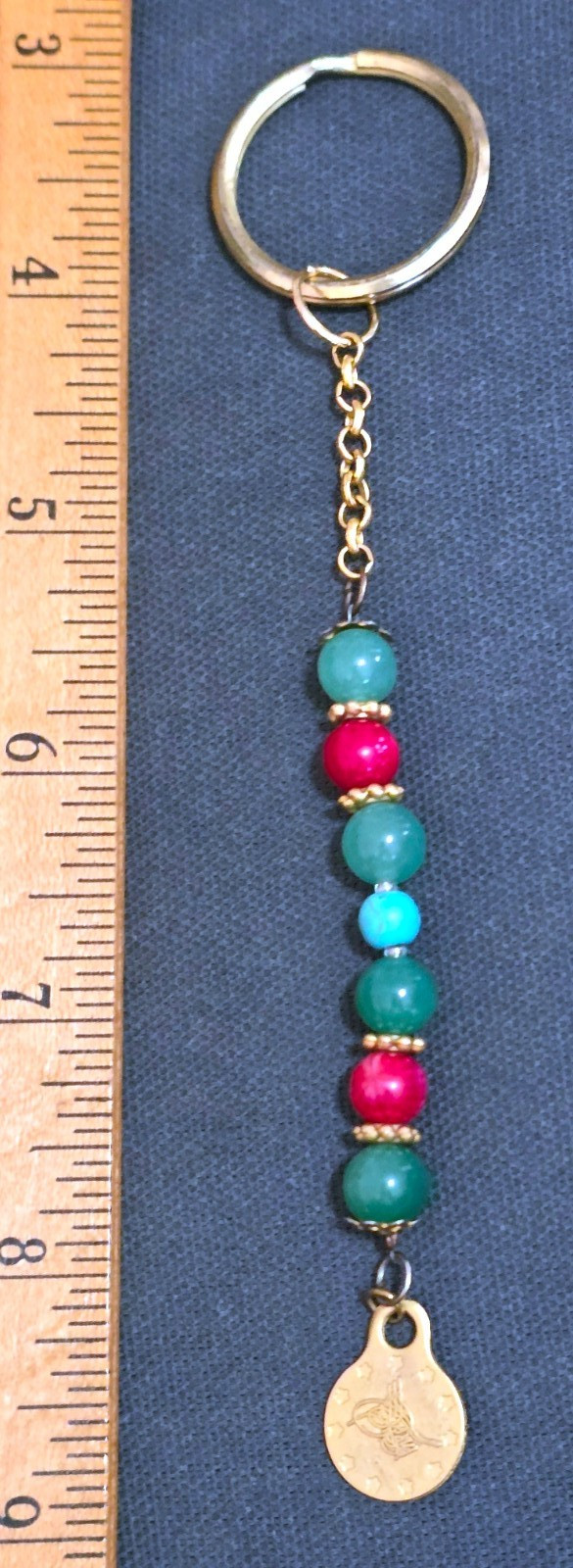 Very Nice Beaded Keychain Keyring
