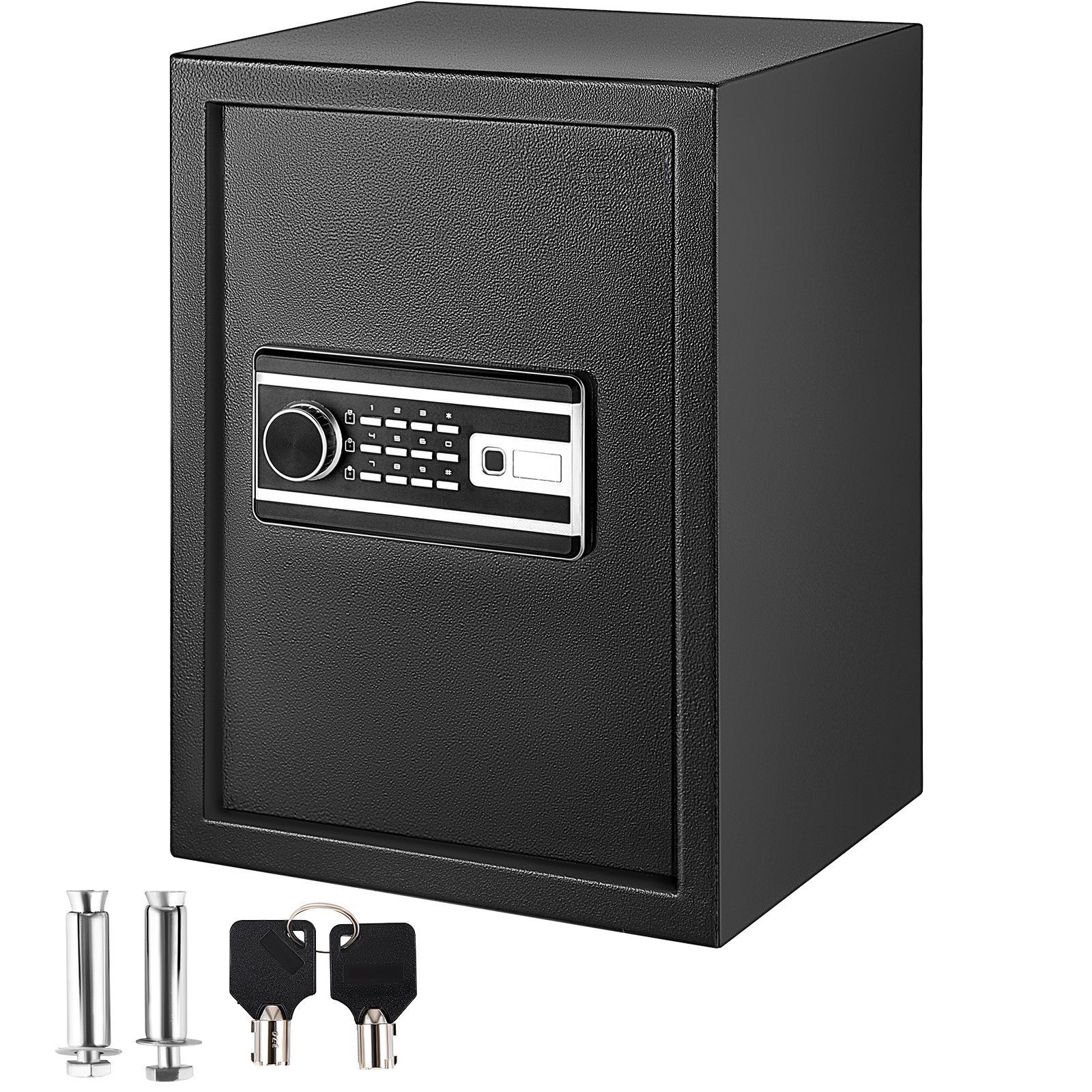 Safe Box, 2.1 CU.FT Fingerprint Safe Box for Money with 2 Keys & Digital Keypad