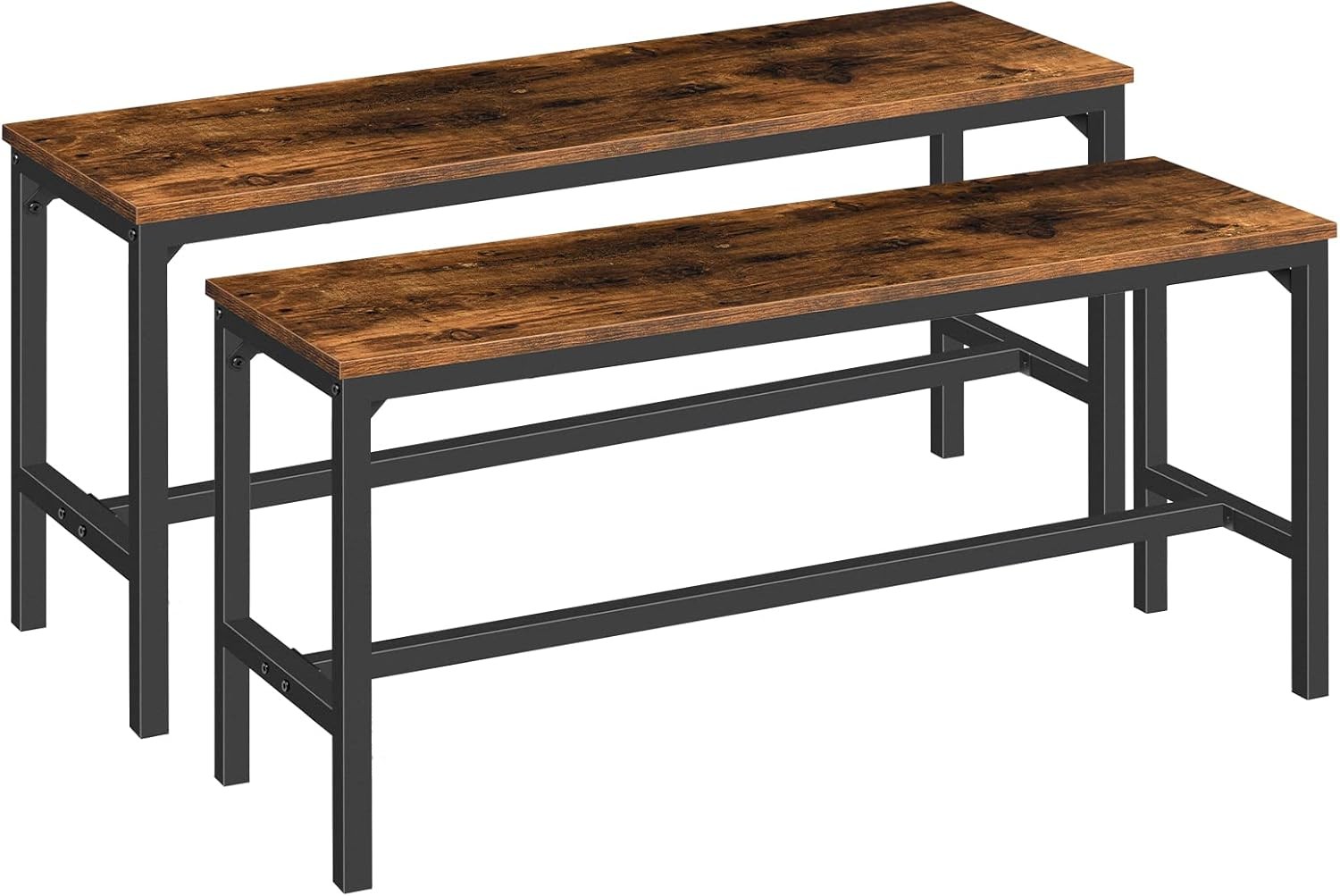 Dining Benches Pair of 2 Industrial Kitchen Table Benches Wooden Indoor Benches