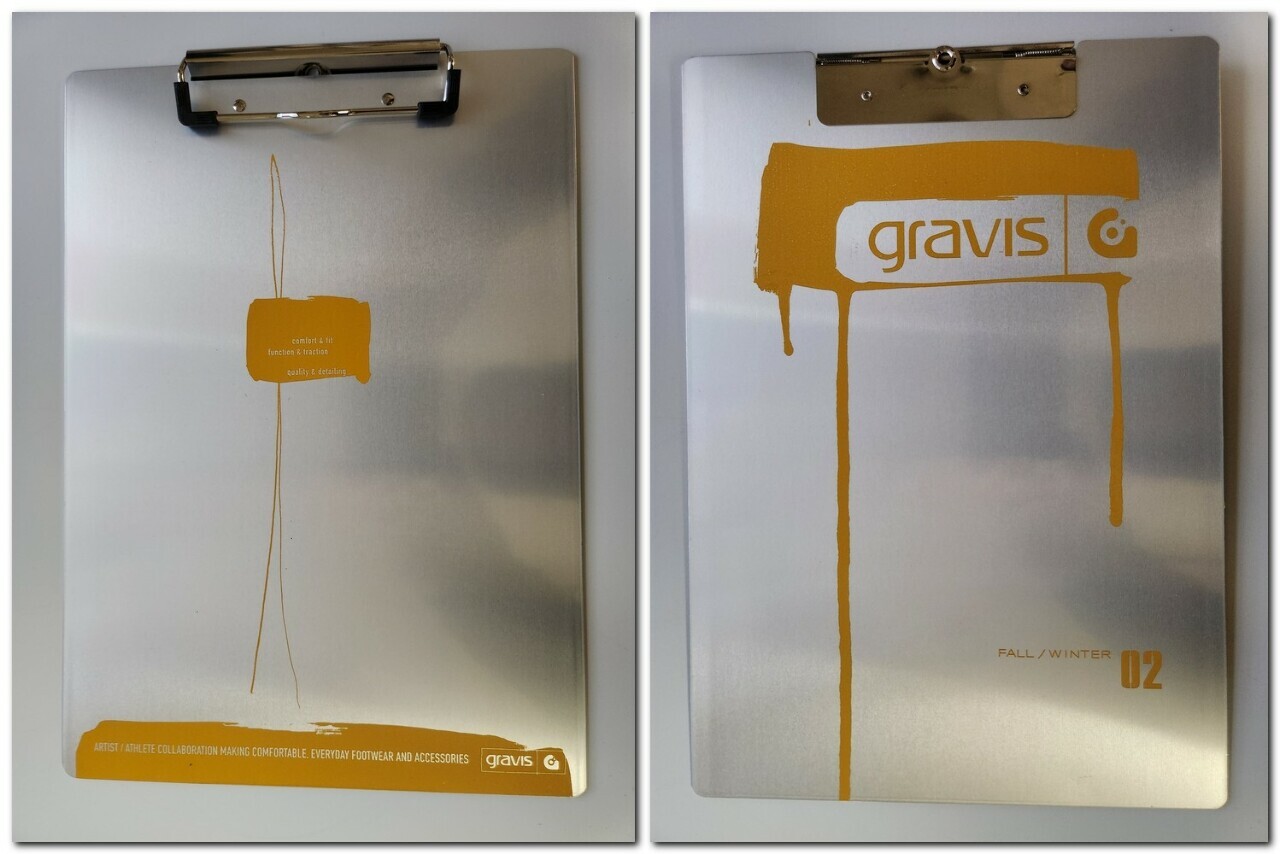 GRAVIS Footwear Vintage Promo Clipboard BURTON snowboard New Old Stock Flawless