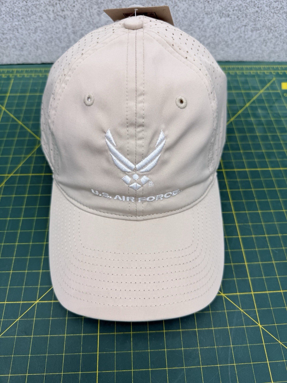 United States Air Force USAF New Wing Logo Beige StrapBack Hat Cap - by The Game