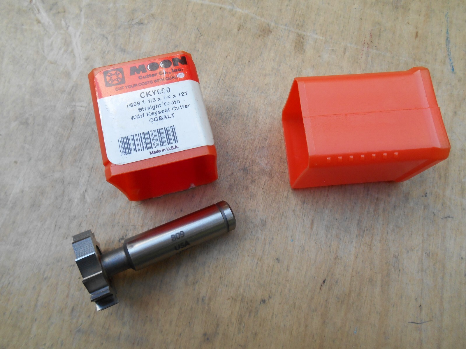 1-1/8" Diameter, 1/4" Wide Cobalt KeySeat Cutter 809 Moon Cutter #CKY900 USA