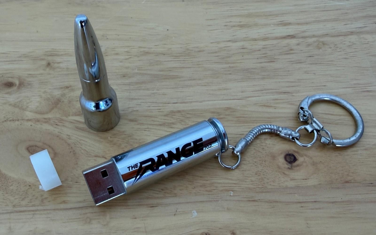 The Range 702 Bullet-Shaped USB Flash Drive Keychain - 32GB