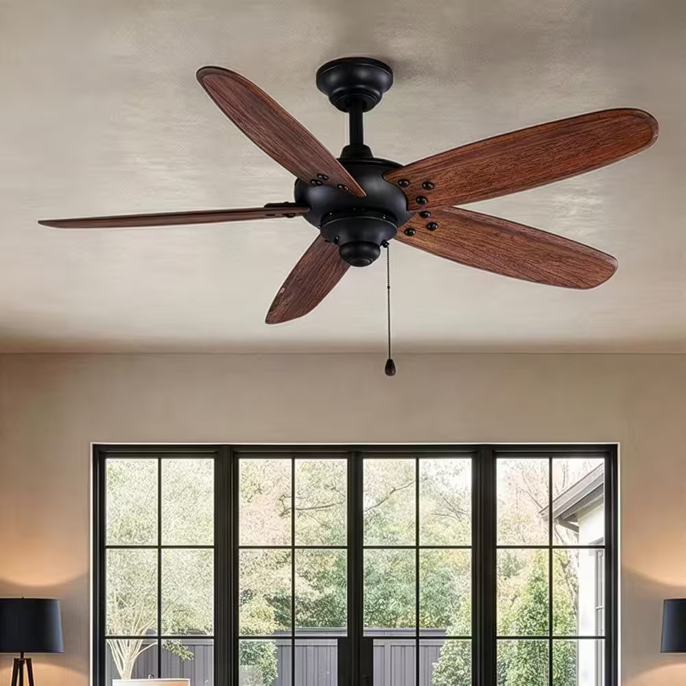 Altura 48 In. Indoor/Outdoor Matte Black Ceiling Fan with Downrod and Reversible