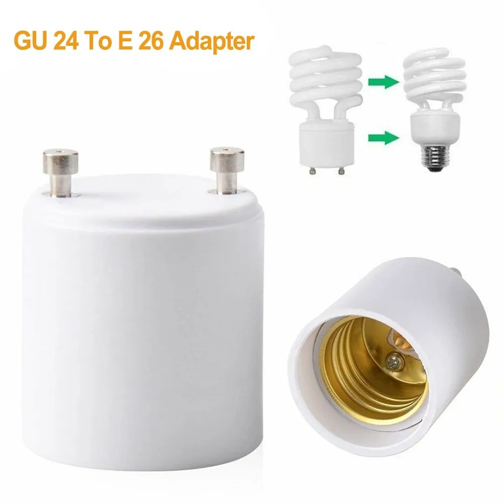 GU24 To E27 /E26 Screw LED Light Lamp Bulb Base Adapter Socket Converter Adaptor