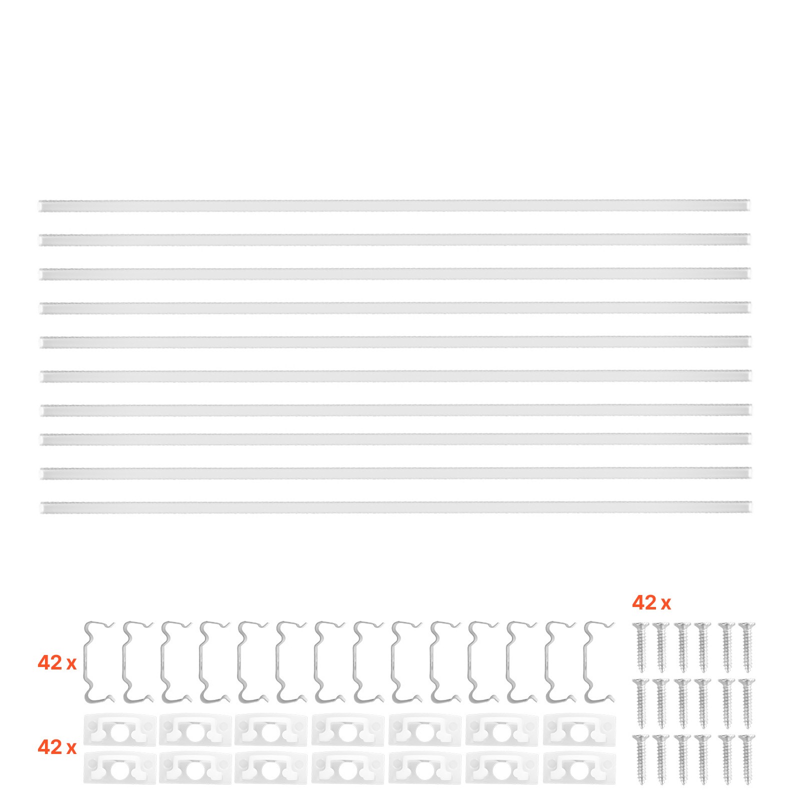 Uimoso 10-Pack 6.6 ft/2M LED Aluminum Channel with Milky Diffuser for LED Strips