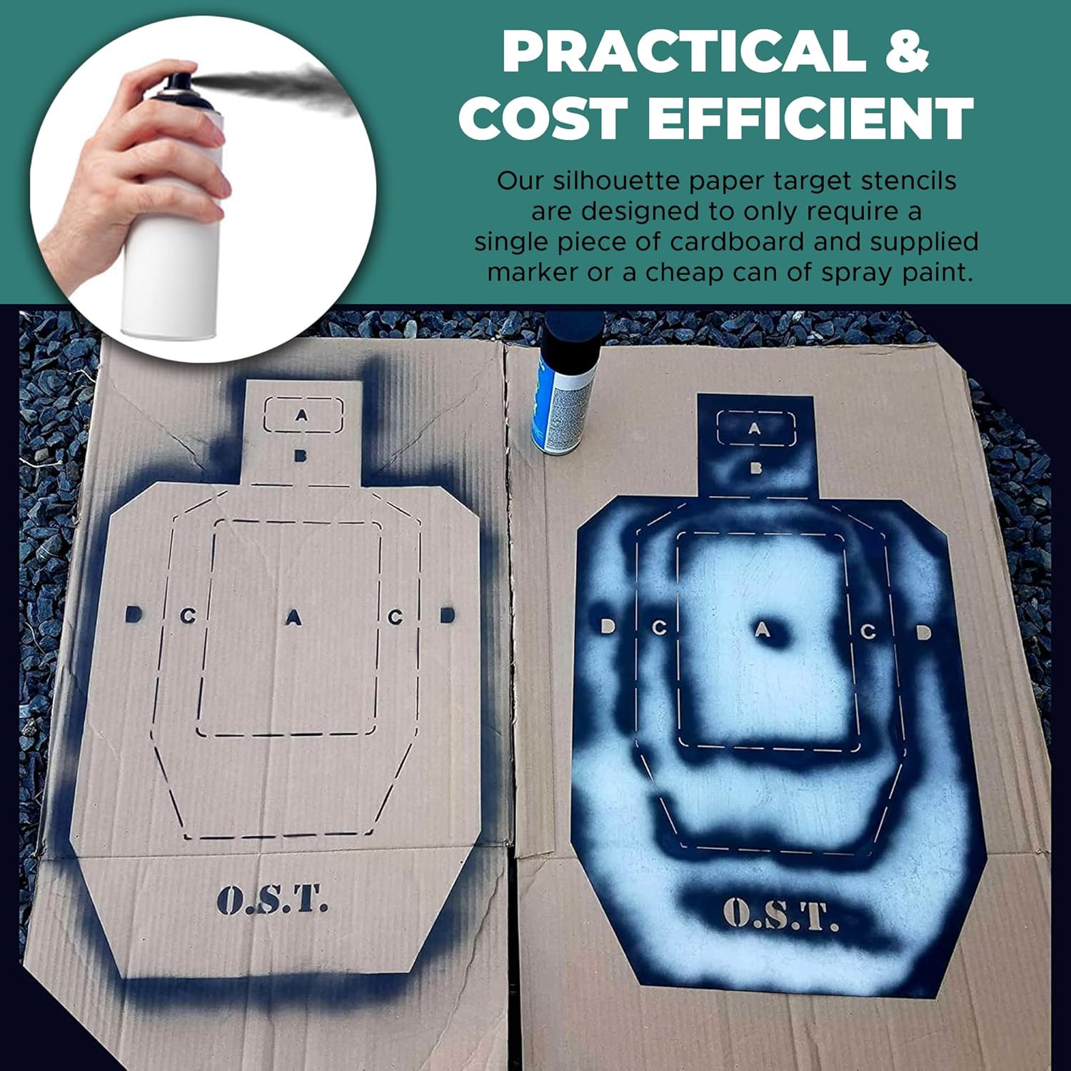 Silhouette Stencil Kit | Large Cardboard Silhouette Targets | Range Accessories