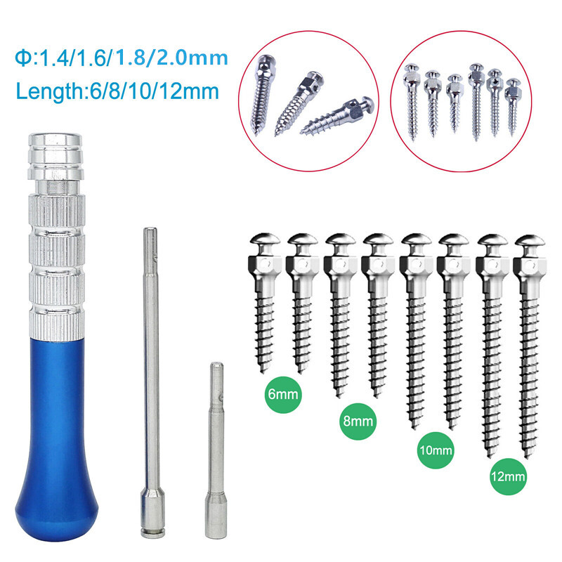 Dental Orthodontic Micro Implants Mini Screw Self-Drilling 15 Sizes /Screwdriver