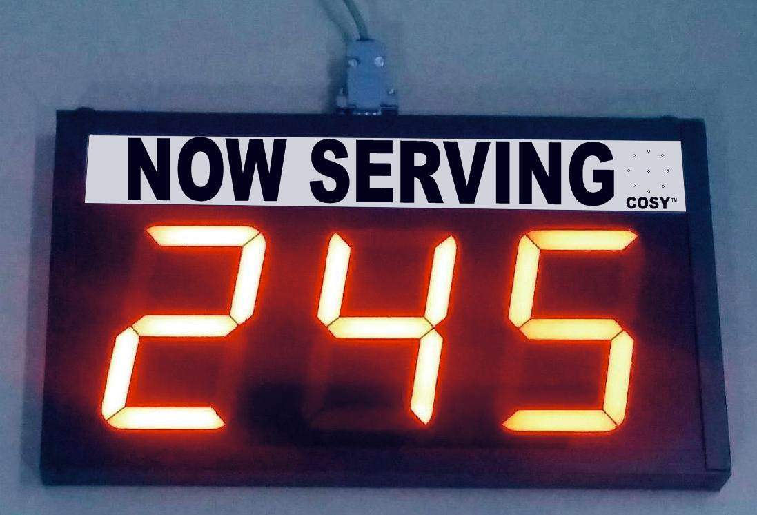 LED Token Number Display System, with 2 parallel displays- 3 Digit  4" Digits