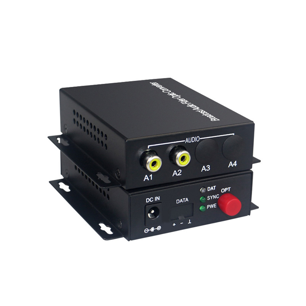 2 Audio Over FC Fiber optic Extender Converters for Broadcast system (Tx/Rx) Kit