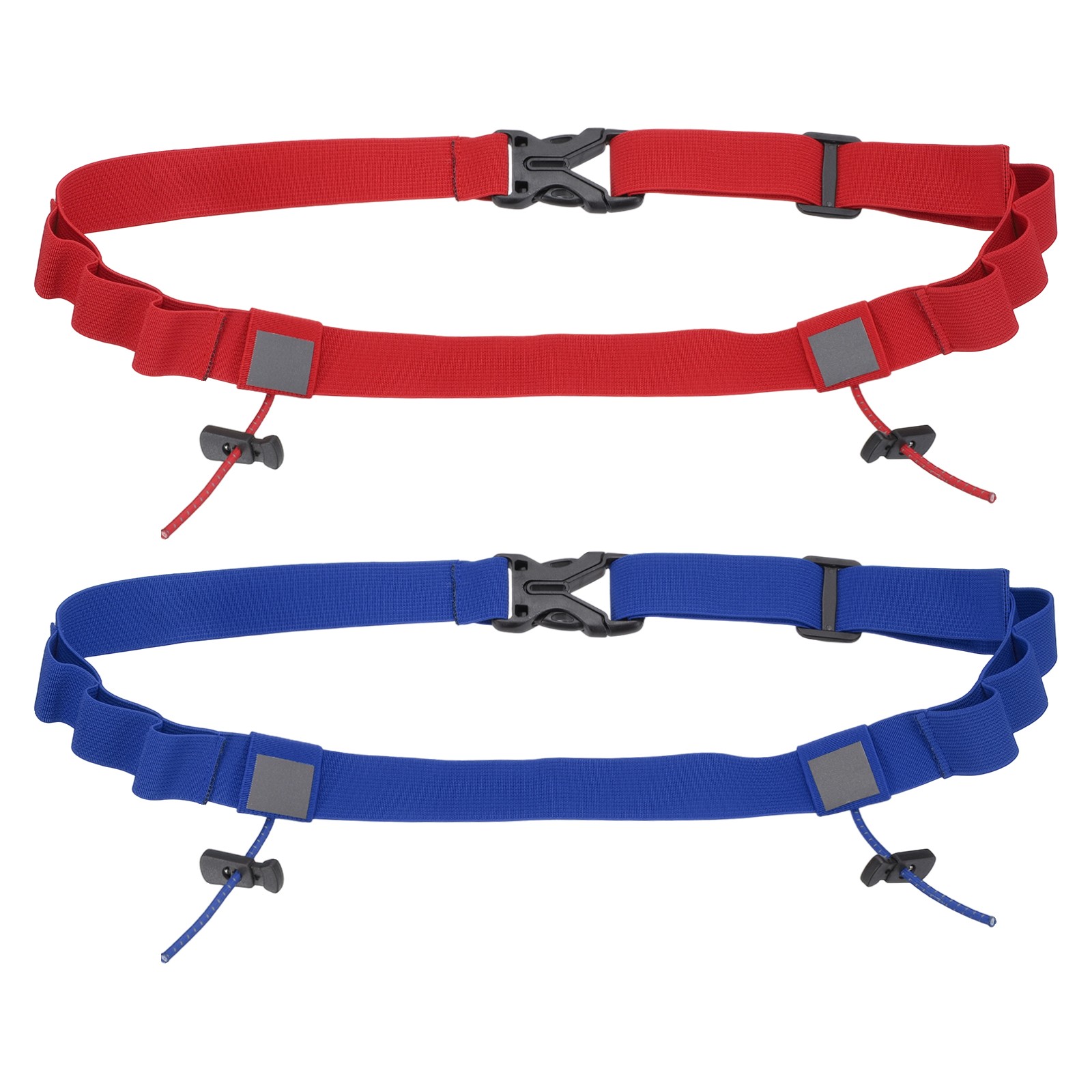 Race Number Belt, Running Belts Bib Holder with 6 Gel Loops 2 Pcs & Red/Blue