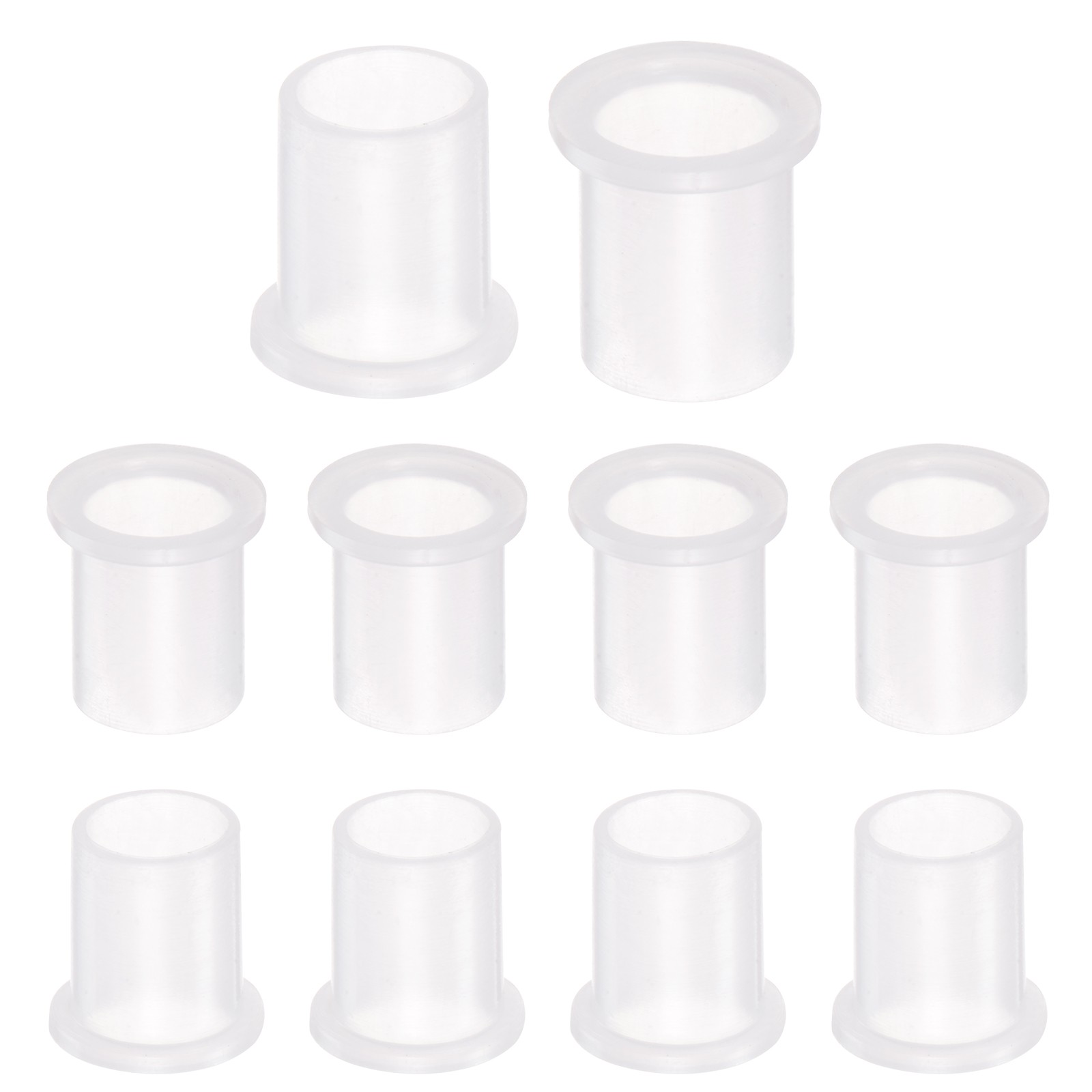 10pcs Flanged Sleeve Bearings 8mm ID 9.6mm OD 12.4mm Length Nylon Bushing White