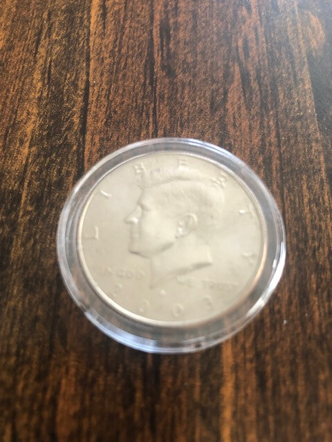 2003-P    KENNEDY  HALF DOLLAR,  CLAD,  BRILLIANT UNCIRCULATED,  ENCAPSULATED