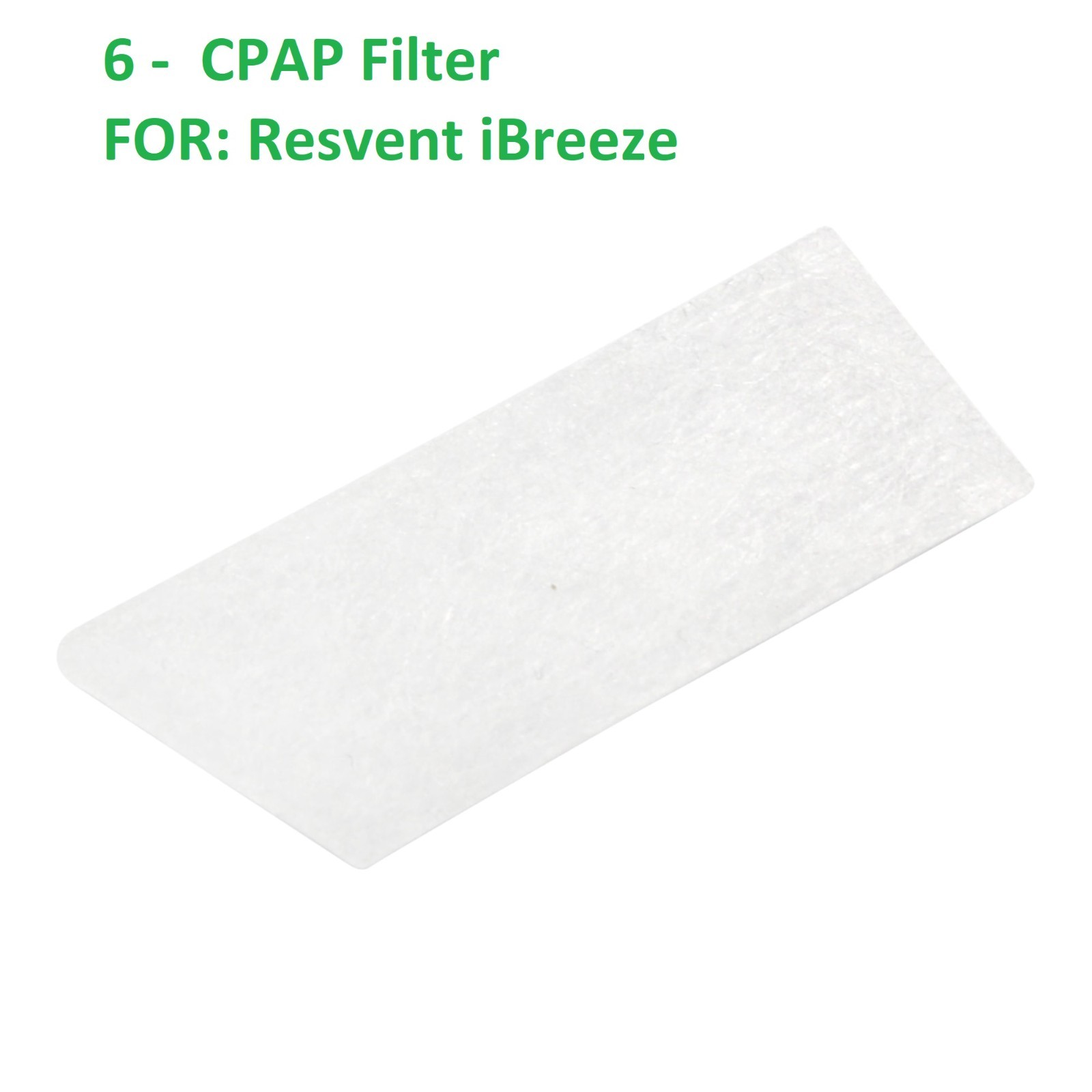 6 Pack CPAP Filter For Resvent iBreeze Series CPAP, BiPAP Machine Air Filter