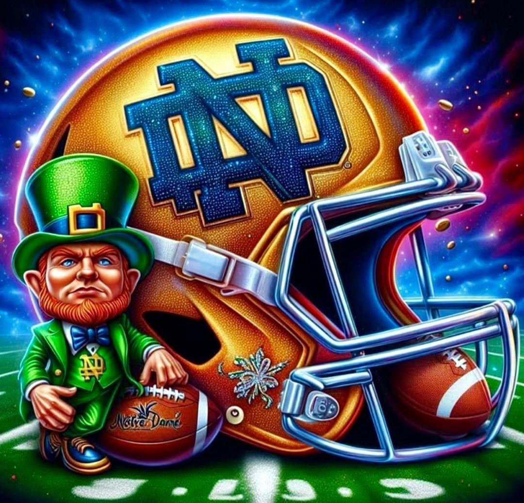 (2) Notre Dame Fighting Irish Full Color Waterproof Vinyl STICKERS 4.1x4 Decals