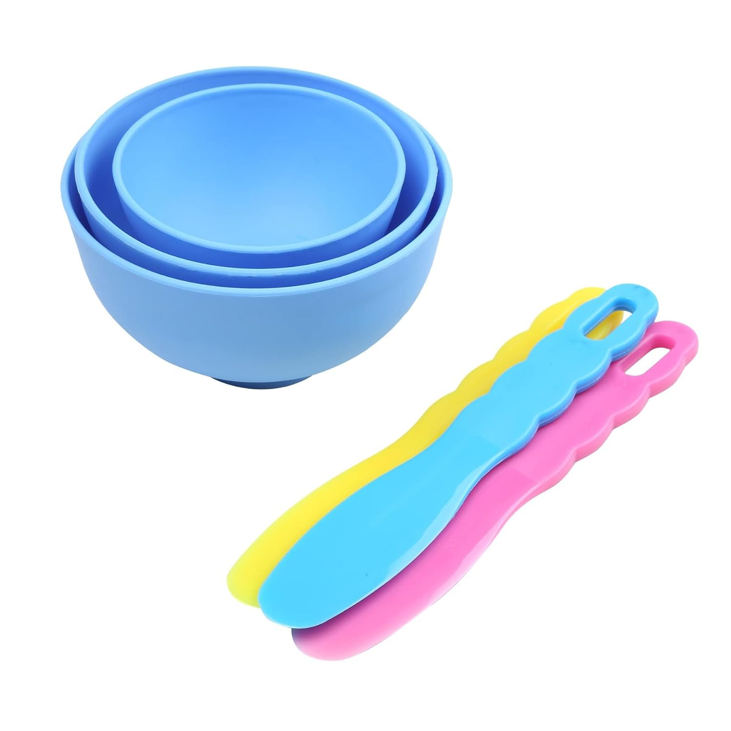 Tazas de Mezclar de Laboratorio Dental de Caucho Espatula de Plastico 6Pcs