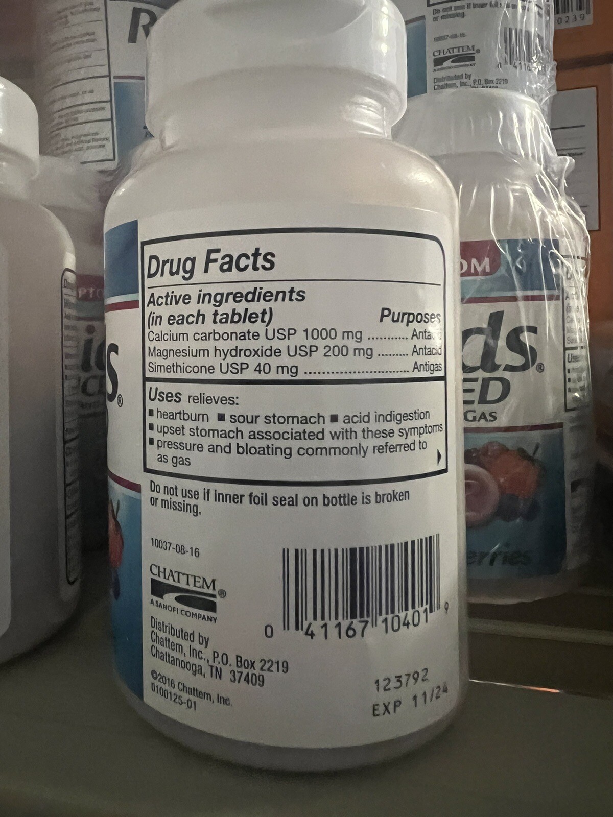 Rolaids Multi-symptom Advanced Antiacid + Anti-gas 60 chewable tablets