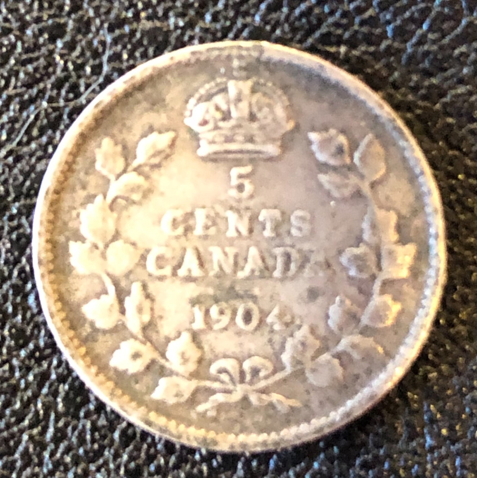 1904 Canada 5 Five Cents World Silver Coin