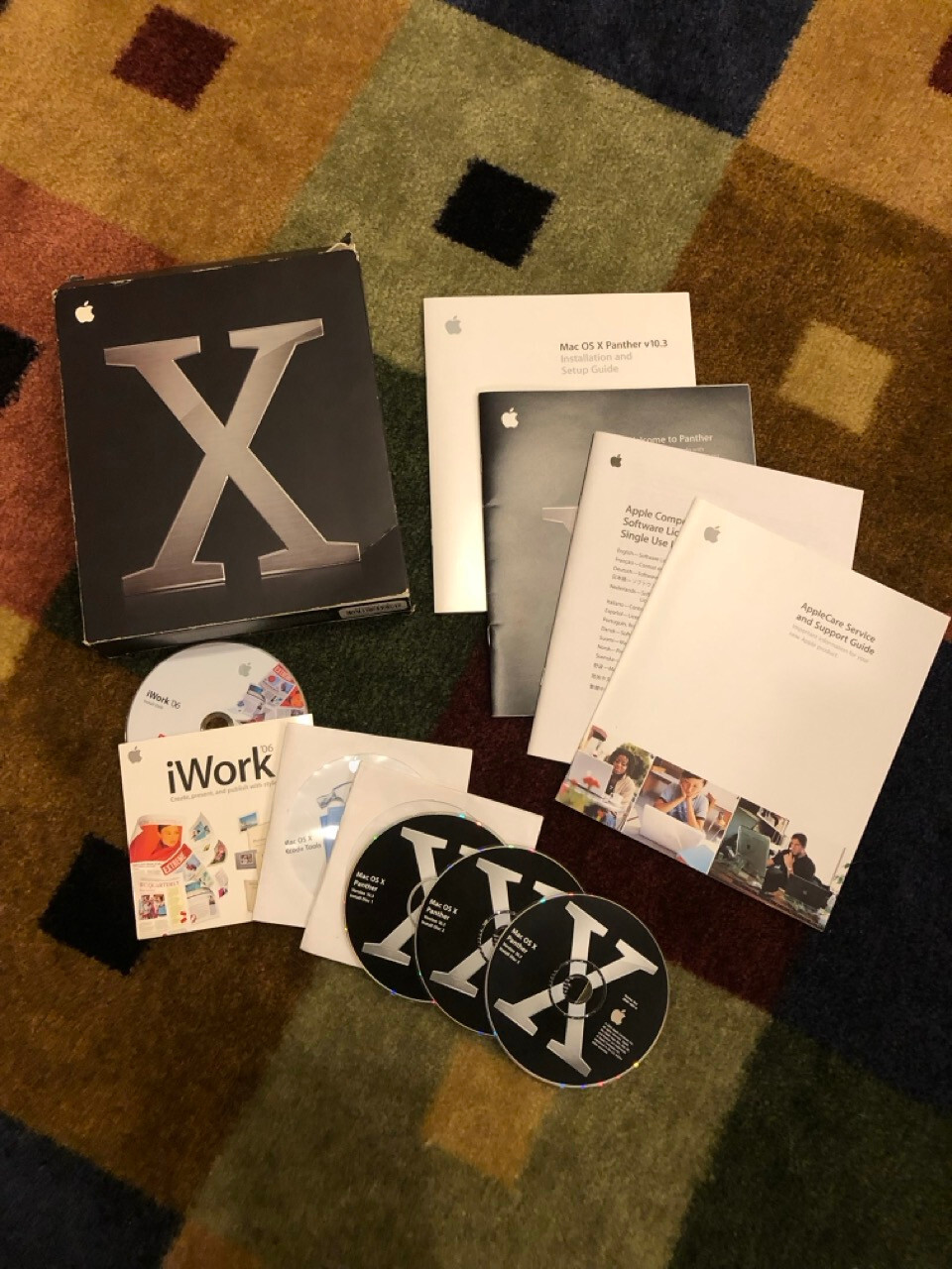  Vintage Apple Mac Macintosh OS X 10.3 Panther Computer Software Discs 1 2 3 