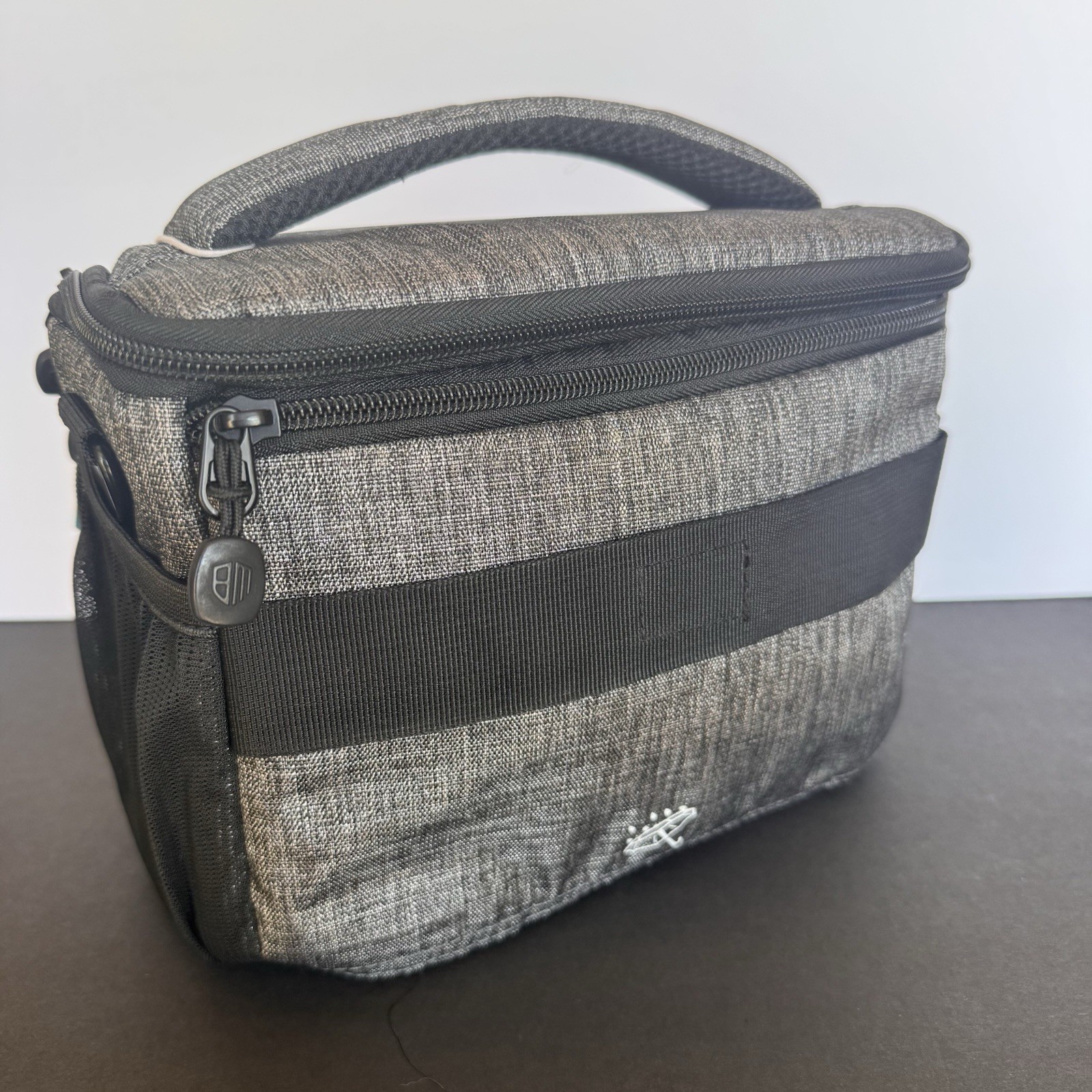 BAGSMART Compact Camera Shoulder Bag with Waterproof Rain Cover Grey Gray