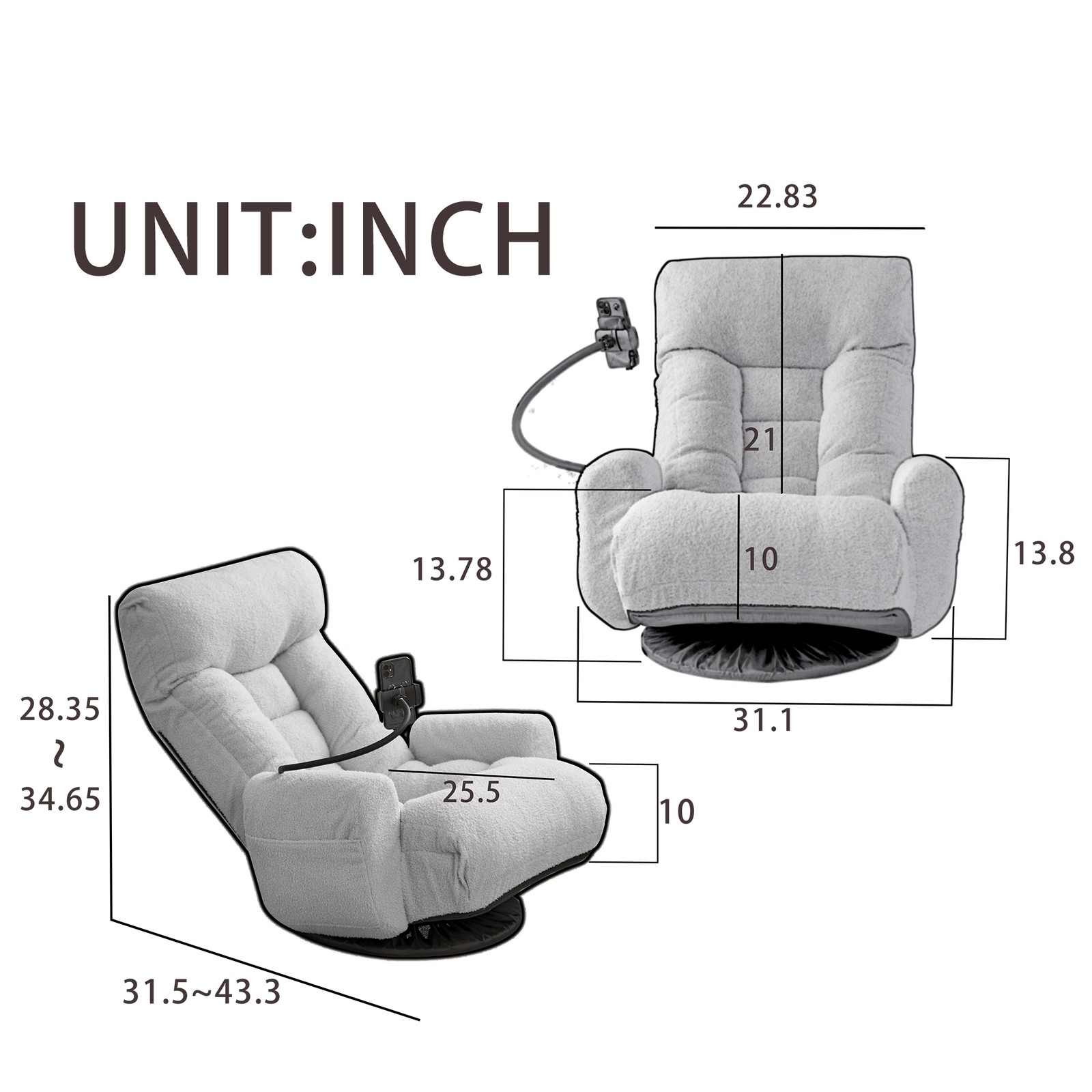 Adjustable head and waist, game chair, lounge chair in the living room, 360 de