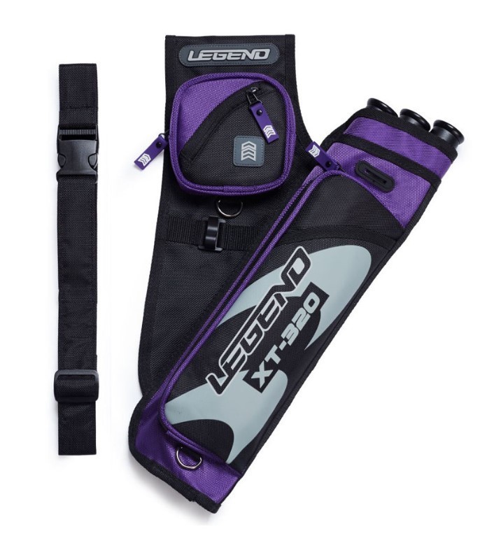 LEGEND XT320 Archery Quivers - Right-Handed 3 Arrow Tube Cases - Purple