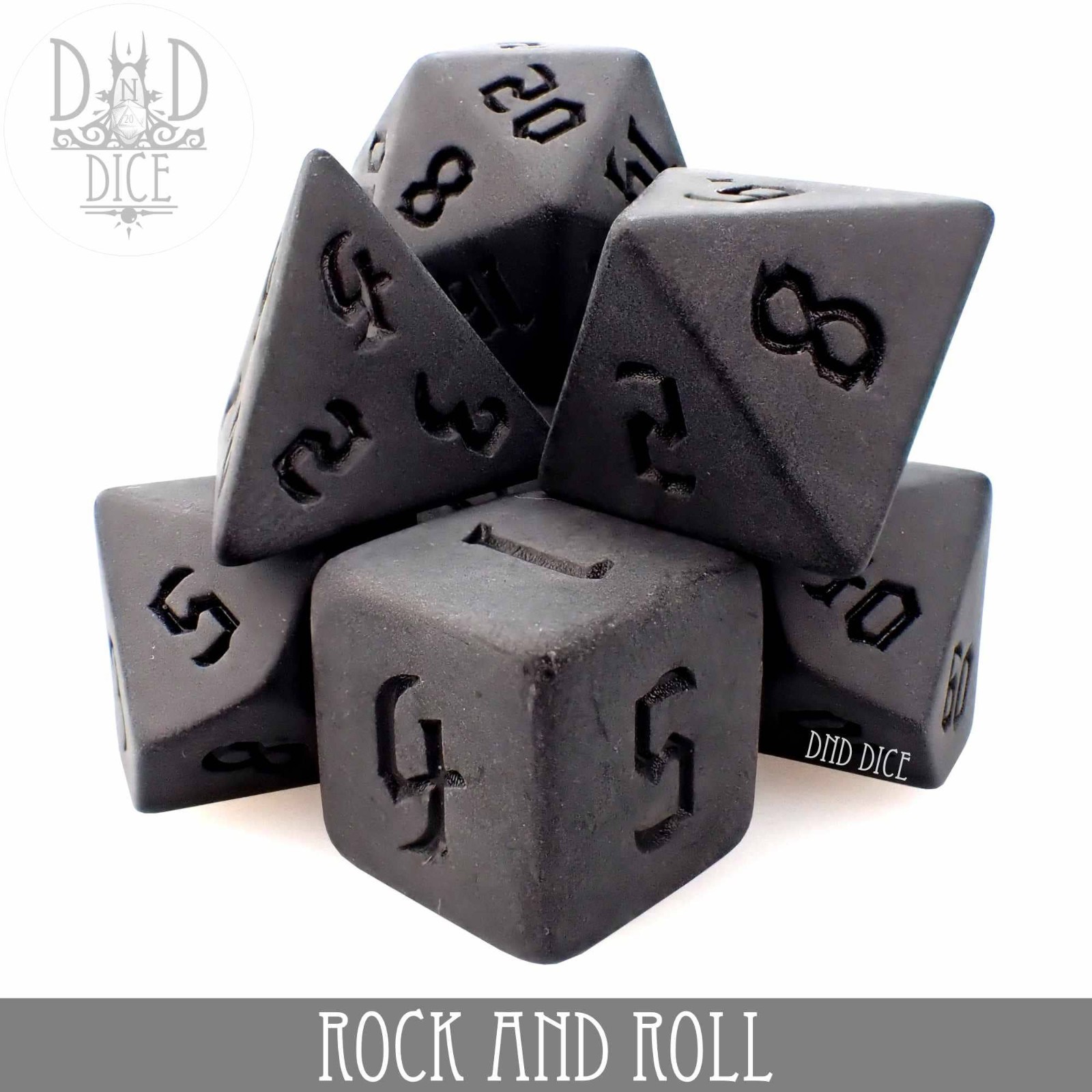Rock And Roll - RPG 7 Die Set - DND DICE - Tabletop - Role Playing Games