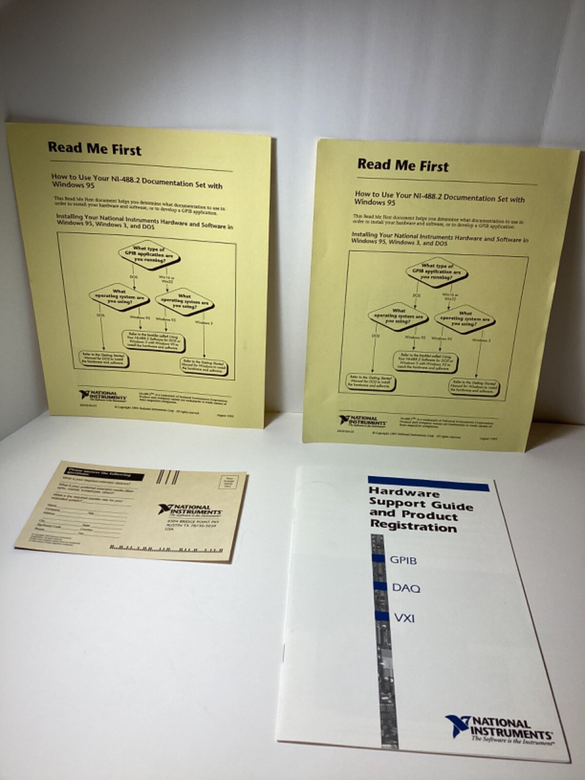 National Instruments Software GPIB/TNT NI-488.2 Software Manuals Disk 1995 Vtg