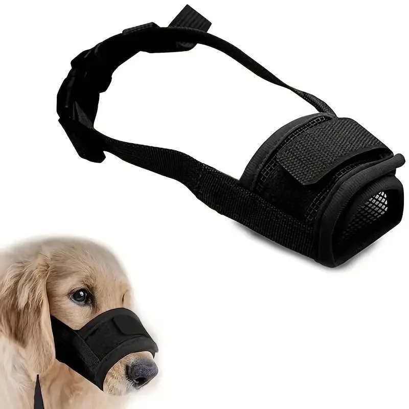 Dog Muzzle for Medium Large Dogs Soft Nylon Muzzle Adjustable Straps