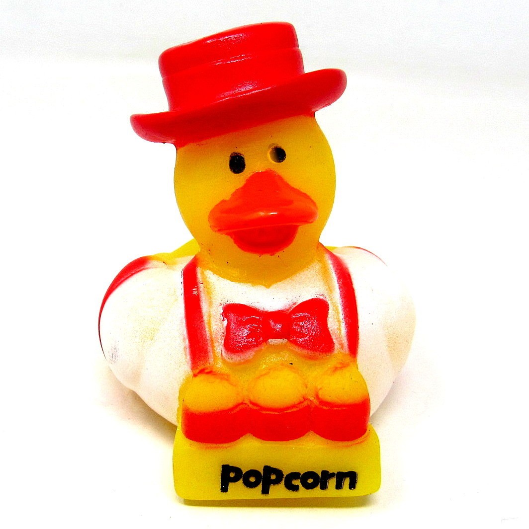 Carnival Popcorn Seller Rubber Duck 2 inch Circus  Collectible Jeep Cruise