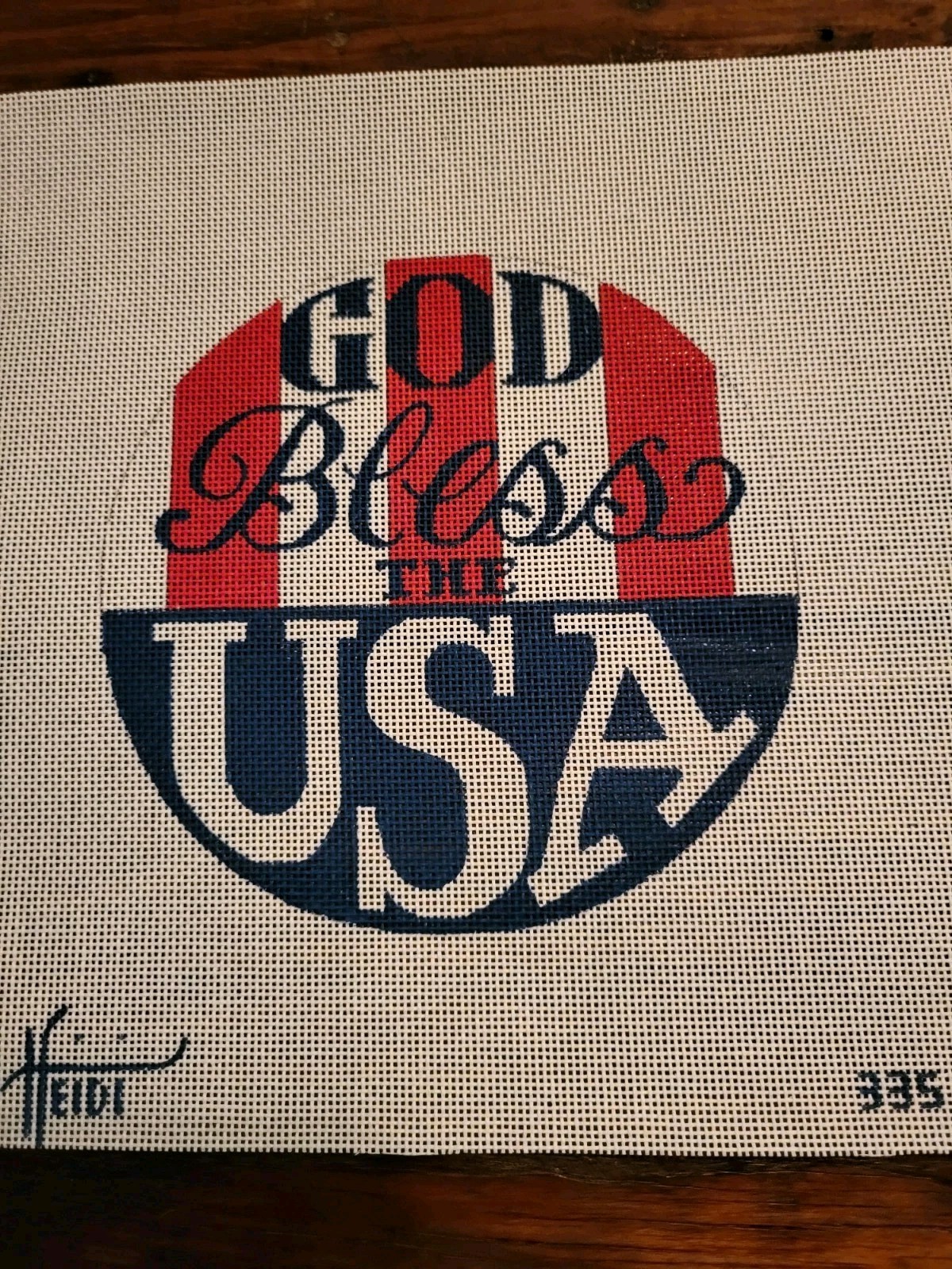 God Bless The USA Needlepoint Canvas By Heidi Stanley