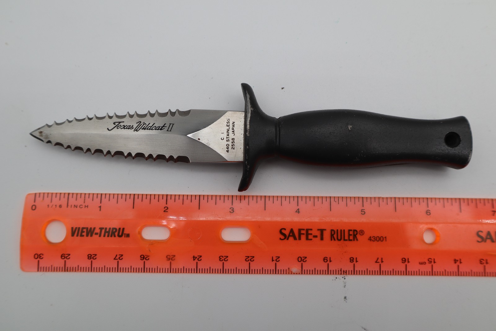 Vintage Texas Wildcat II Boot Dagger Knife 440 Stainless Japan Black Handle