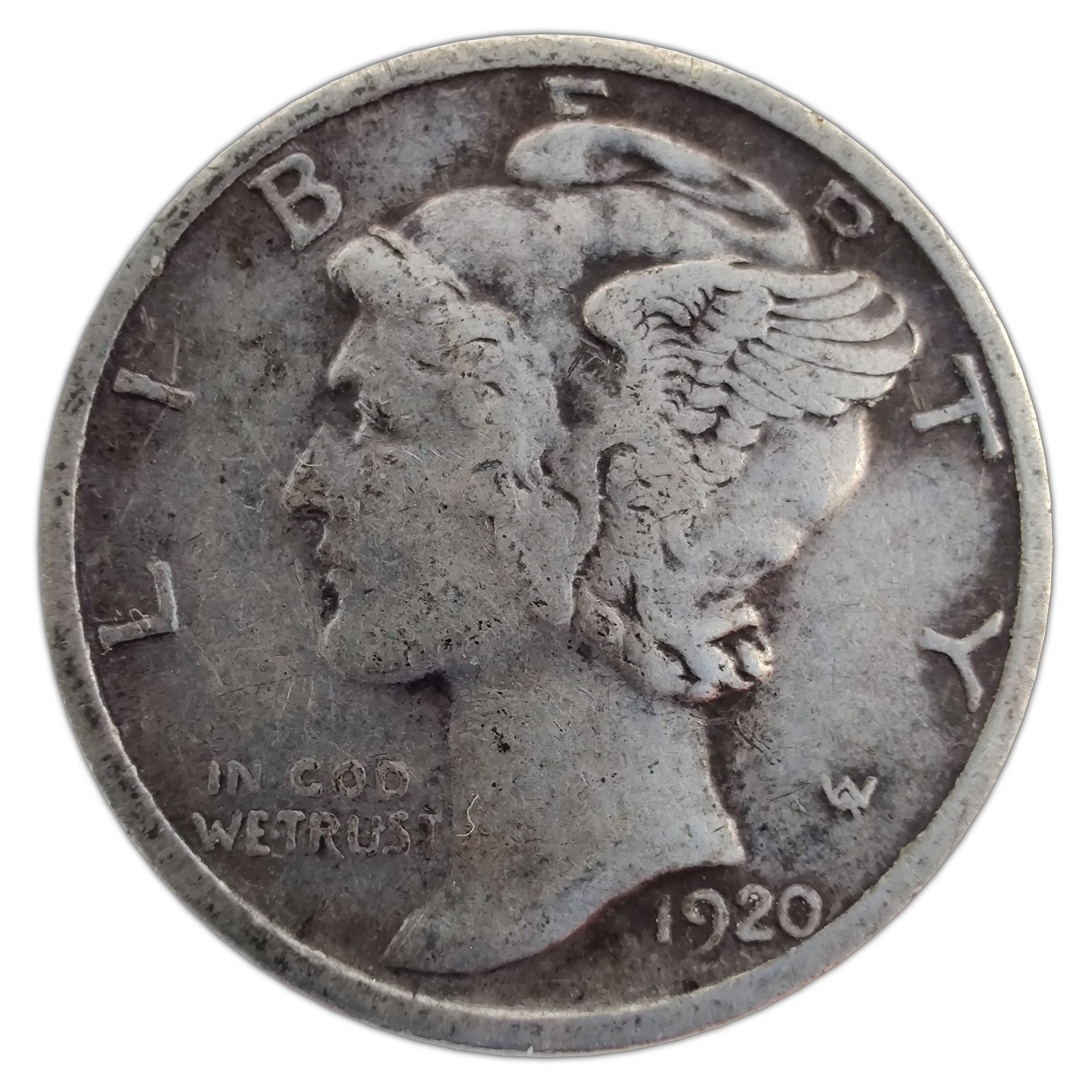1920-D Mercury Dime VG Very Good 90% Silver
