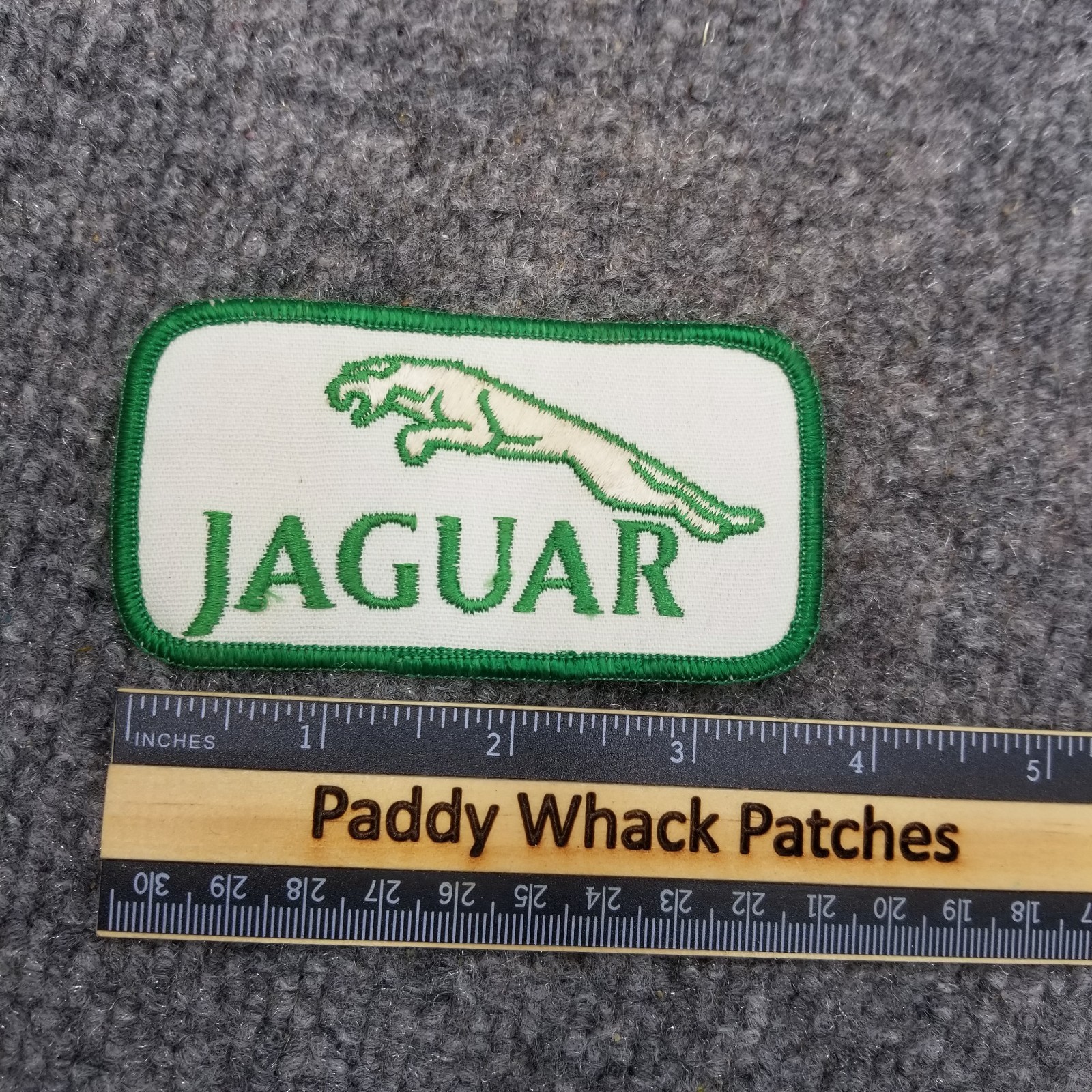 Vintage Jaguar Patch Car Auto Green White 70s 80s Z8