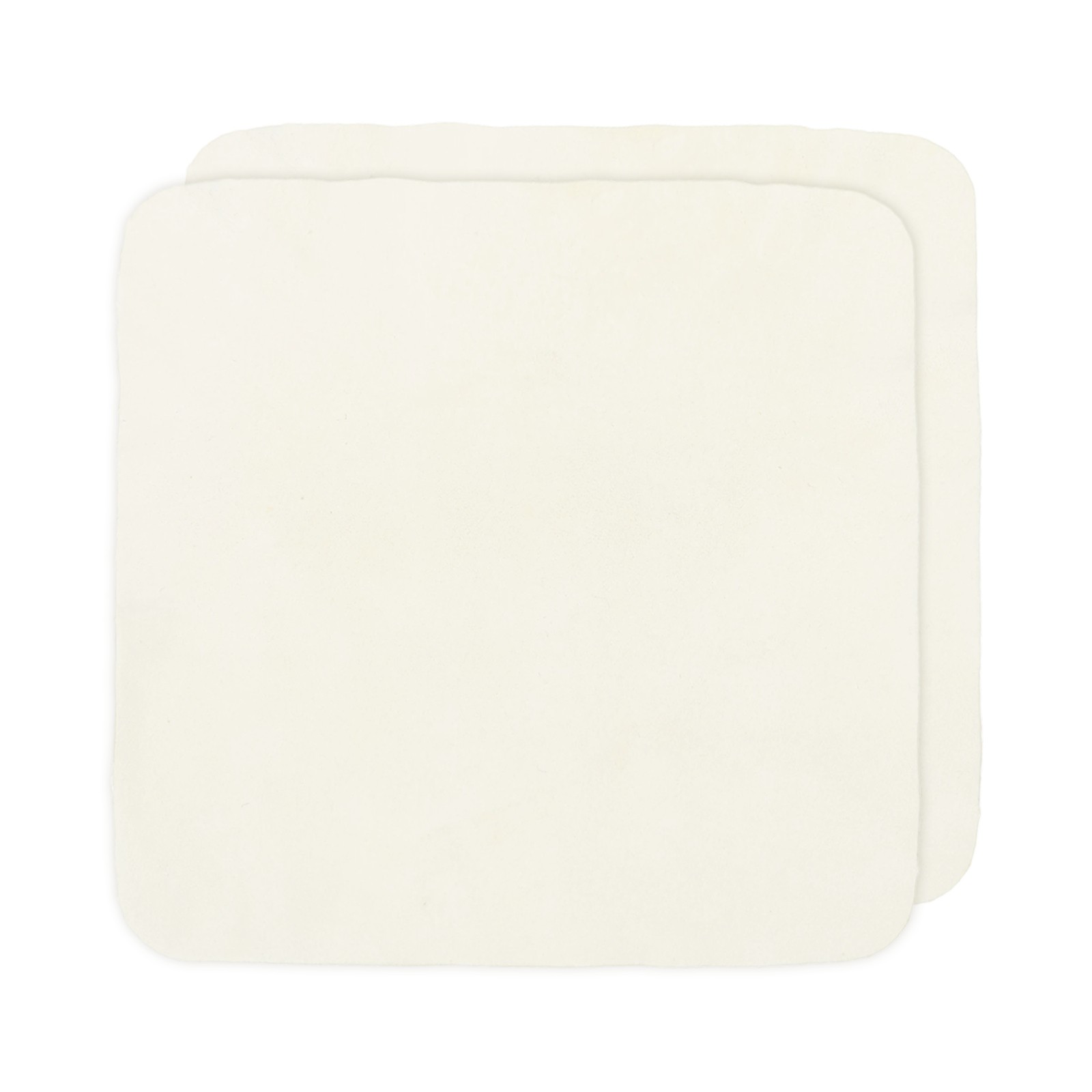 2Pcs Chamois Cloth for Car 5.9" x 5.9" Square Leather Cleaning Car Towel White