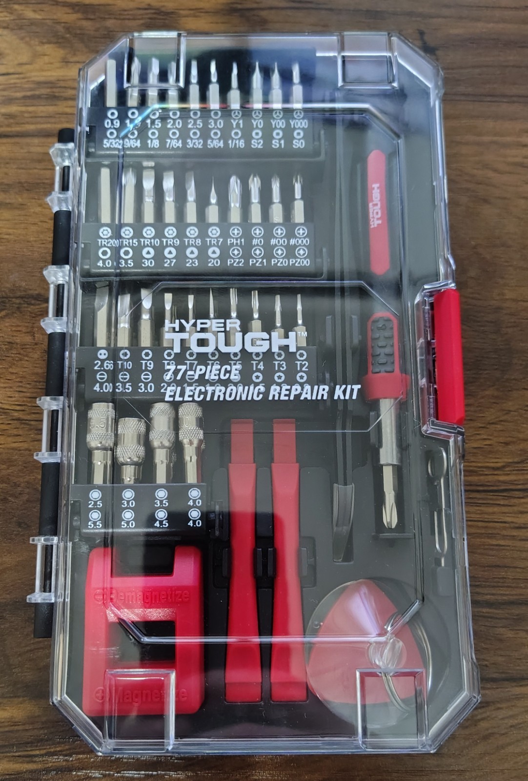 Hyper Tough 77 Piece Electronic Repair Kit TS85147A Magnetic Tool Precision Bits