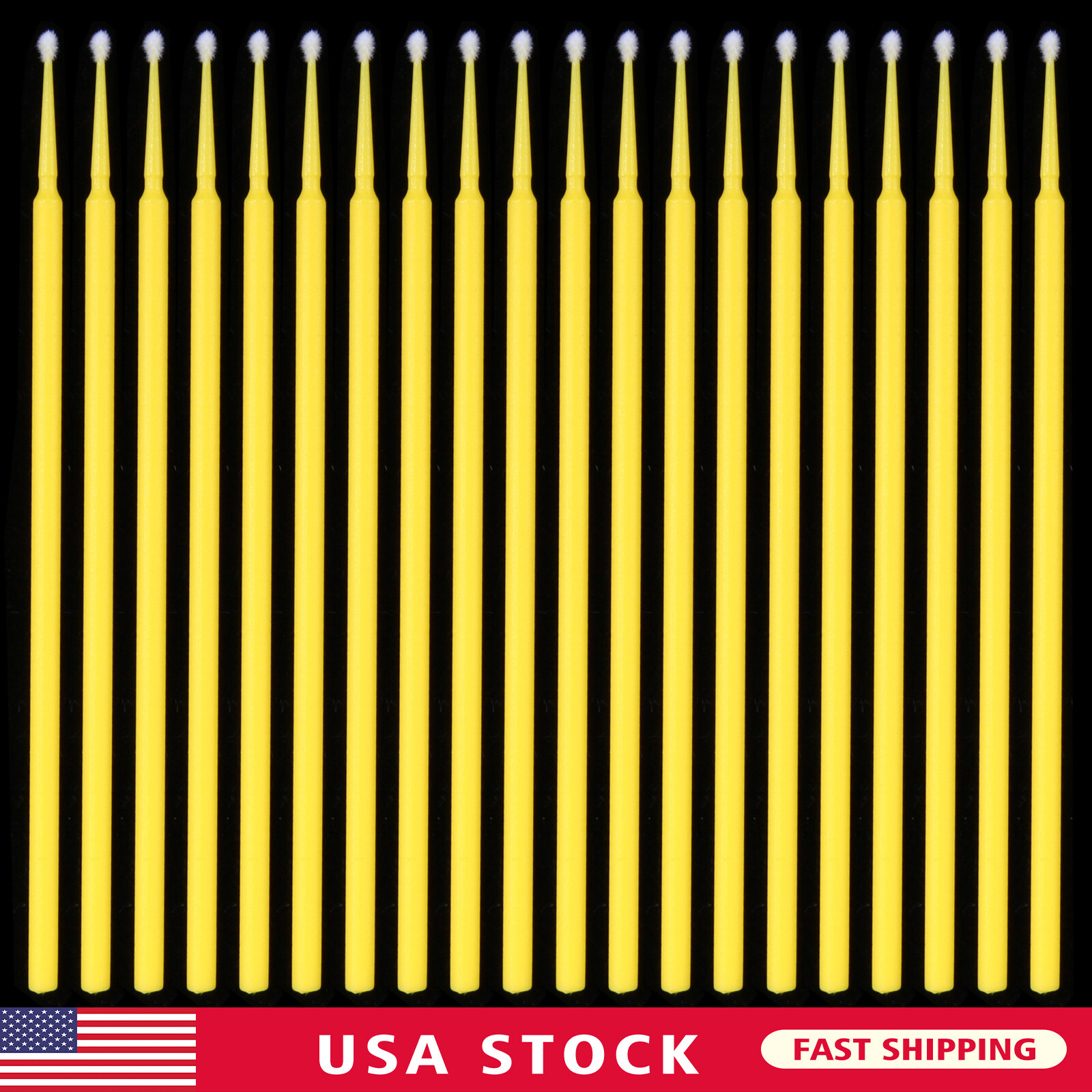 Yellow Microbrush Micro Brush Applicator Tips 2.0mm Dental