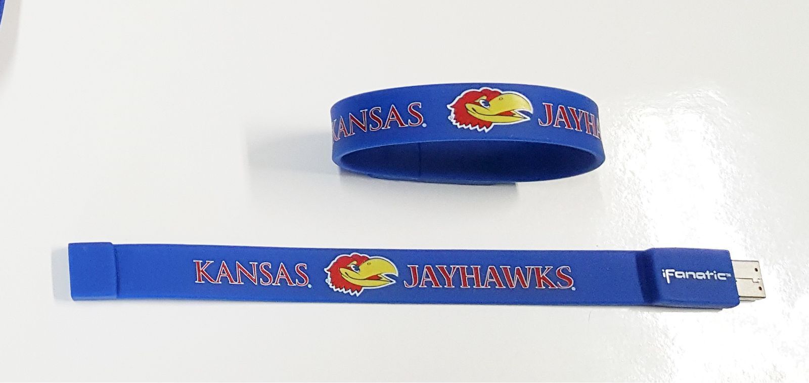 Kansas Jayhawks USB Flash Drive Wristband Bracelet Memory Stick 2.0 GB